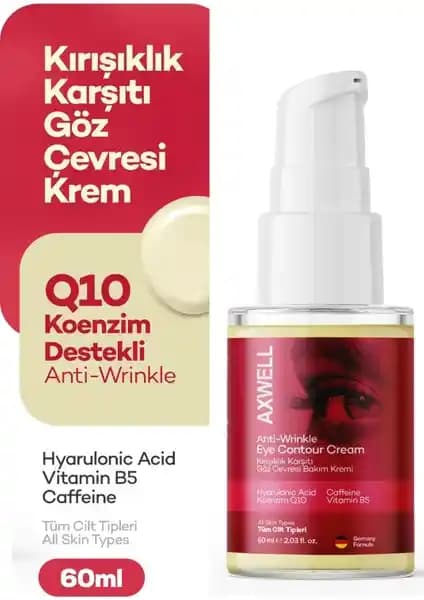 Axwell Koenzim Q10 ve Hyarulonic Acid İçeren Göz Çevresi Kremi Ürün İncelemesi ve Kullanım Yönergeleri