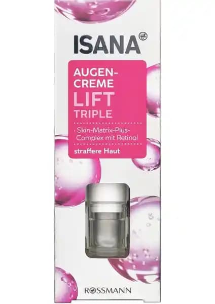 Isana Cilt Lift Triple Göz Kremi: Yaşlanma Karşıtı ve Sıkılaştırıcı Göz Bakım Kremi