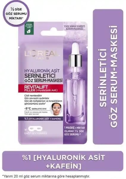 L'Oréal Paris Revitalift Filler Göz Serum-Maskesi: Nemlendirici ve Canlandırıcı Göz Bakım Ürünü