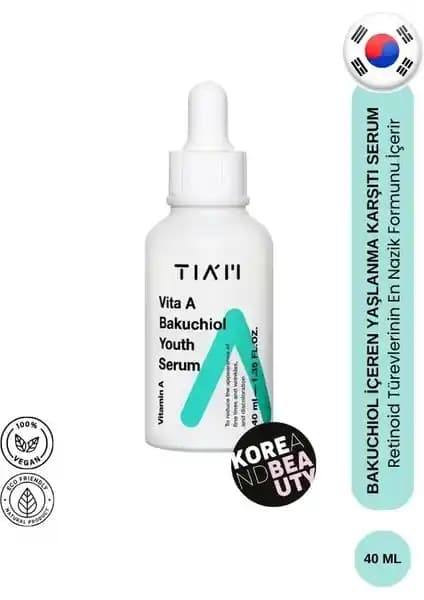 Tiam Vita A Bakuchiol Youth Serum: Doğal İçeriklerle Cilt Yenileme ve Gençlik Bakımı