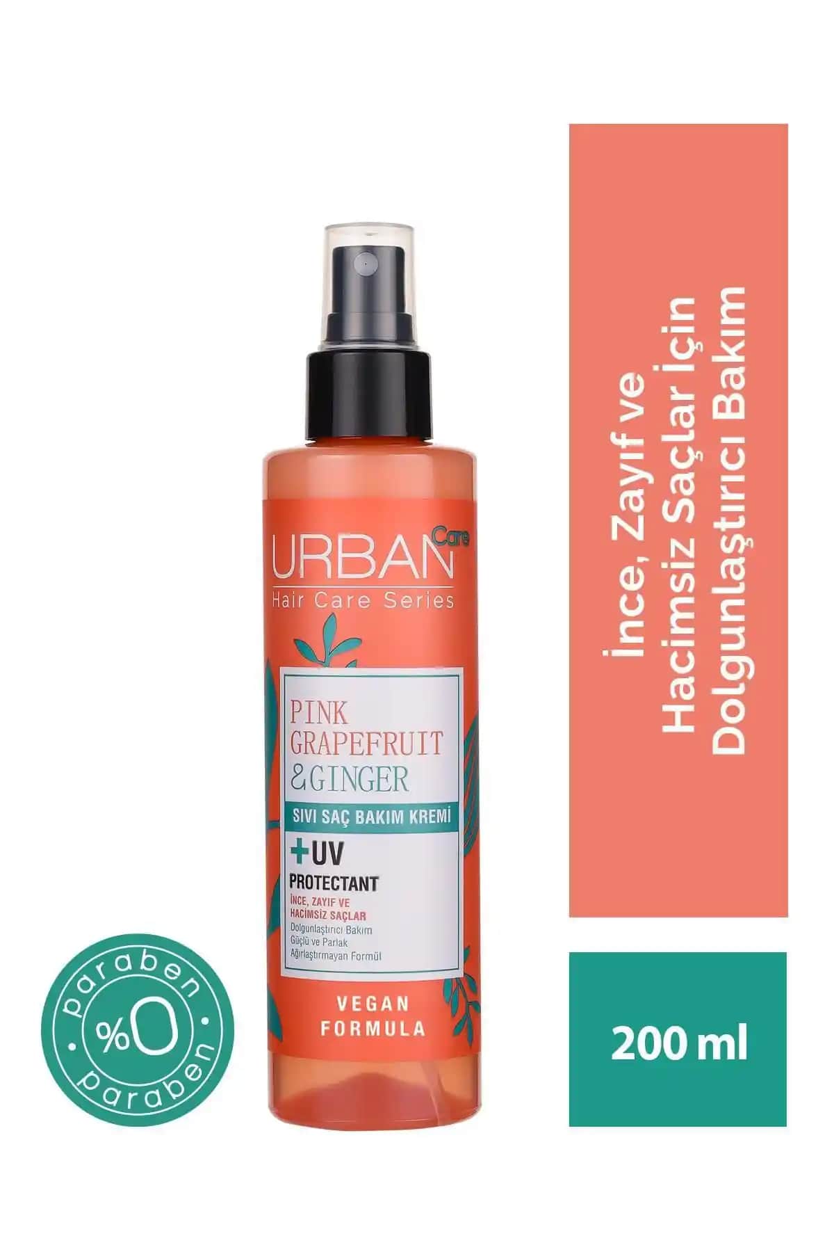 Urban Care Pink Grapefruit Ginger İnce Telli Saçlar İçin Hacim ve Dolgunluk Sağlayan Sıvı Bakım Kremi