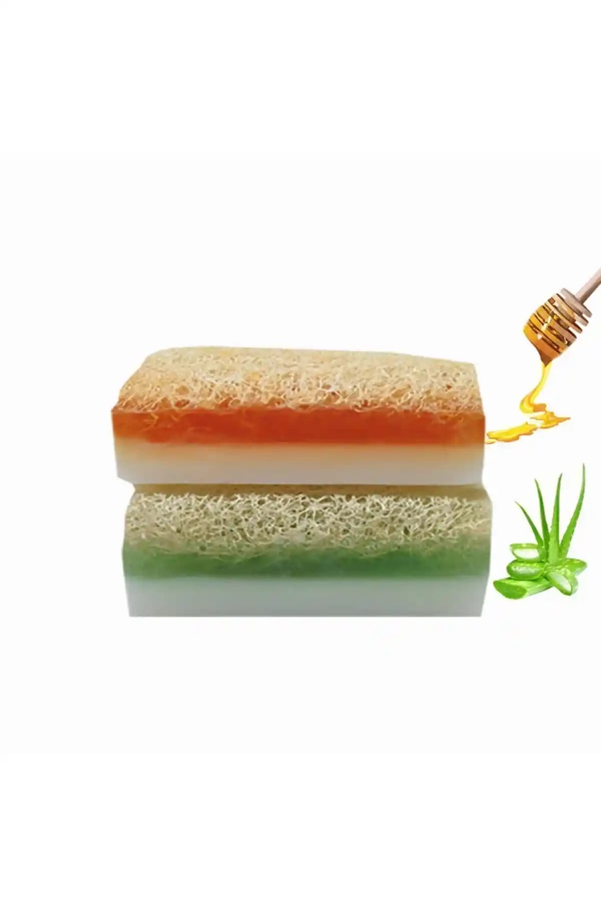 Herbal Naturel Kabak Lifli Keçi Sütlü Bal ve Aloe Vera Sabunu Doğal Cilt Bakımı
