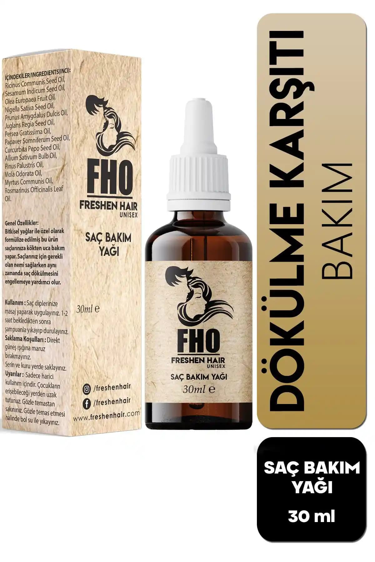 FHO Freshen Hair Bitkisel Saç Serumu ile Saç Dökülmesini Azaltıp Uzamasını Destekleyin