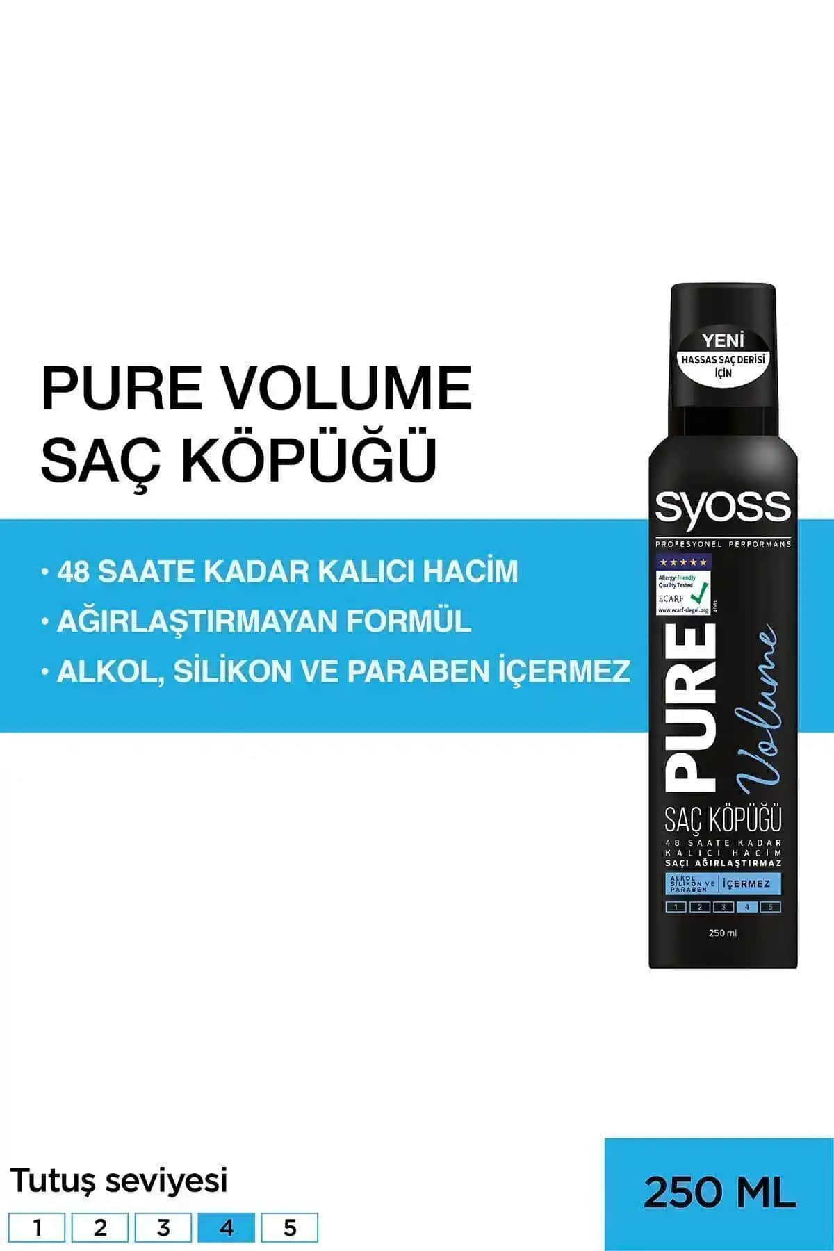 Syoss Pure Volume Saç Köpüğü: Doğal Hacim ve Dolgunluk Sağlayan Vegan Formül