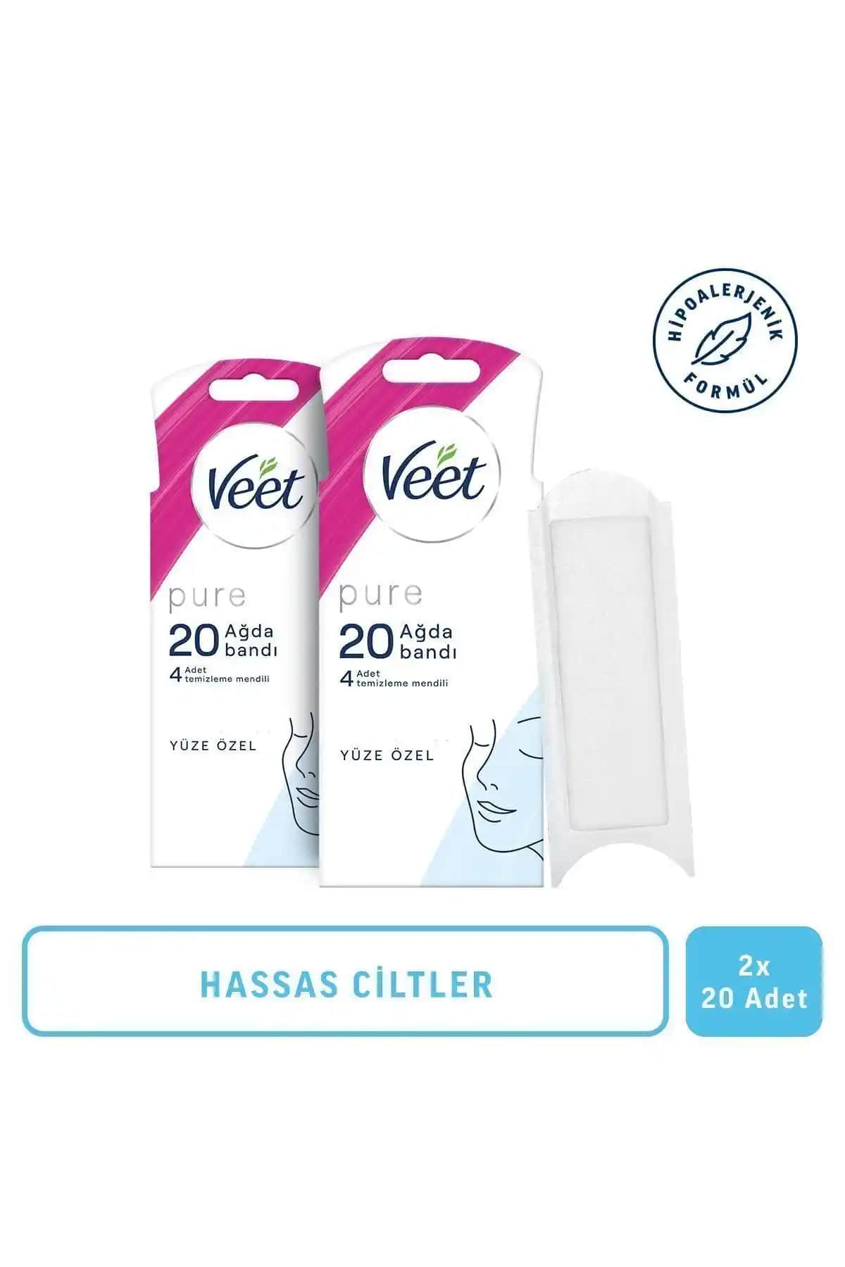 Veet Pure Hipoalerjenik Yüz Bölgesi Ağda Bandı Hassas Ciltler İçin Güvenli ve Etkili