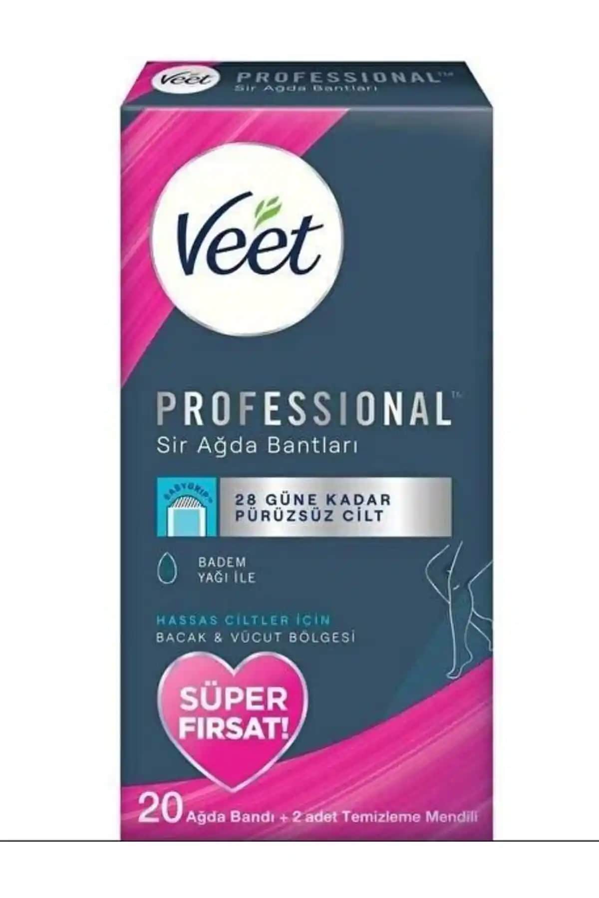 Veet Sir Ağda Bantı 20'li Hassas Ciltler İçin Profesyonel Kalitede Ağda Bantları