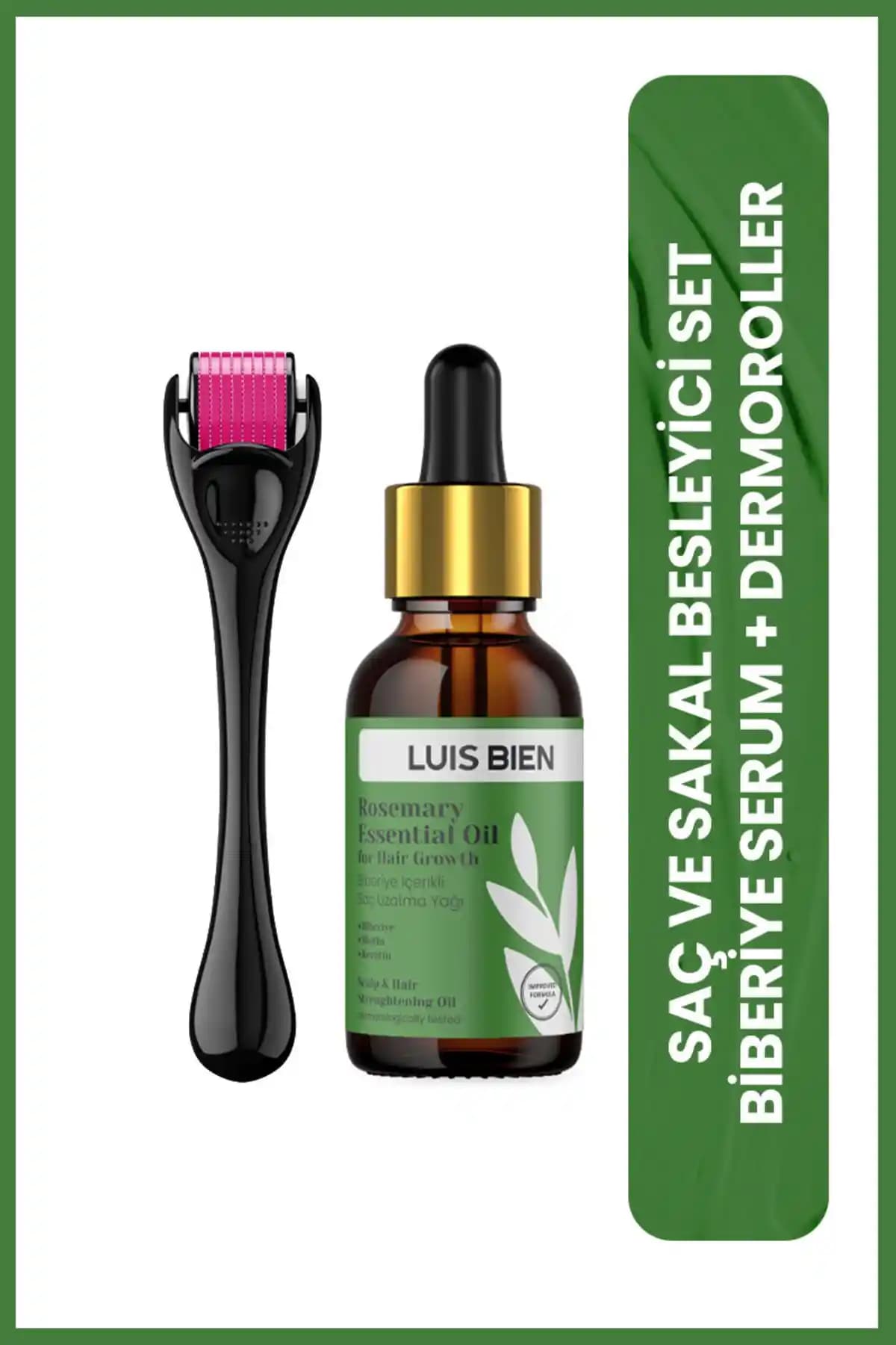Luis Bien Biberiye Yağı ve Dermaroller Seti ile Doğal Saç Güzelliği ve Sağlığı Desteklenir