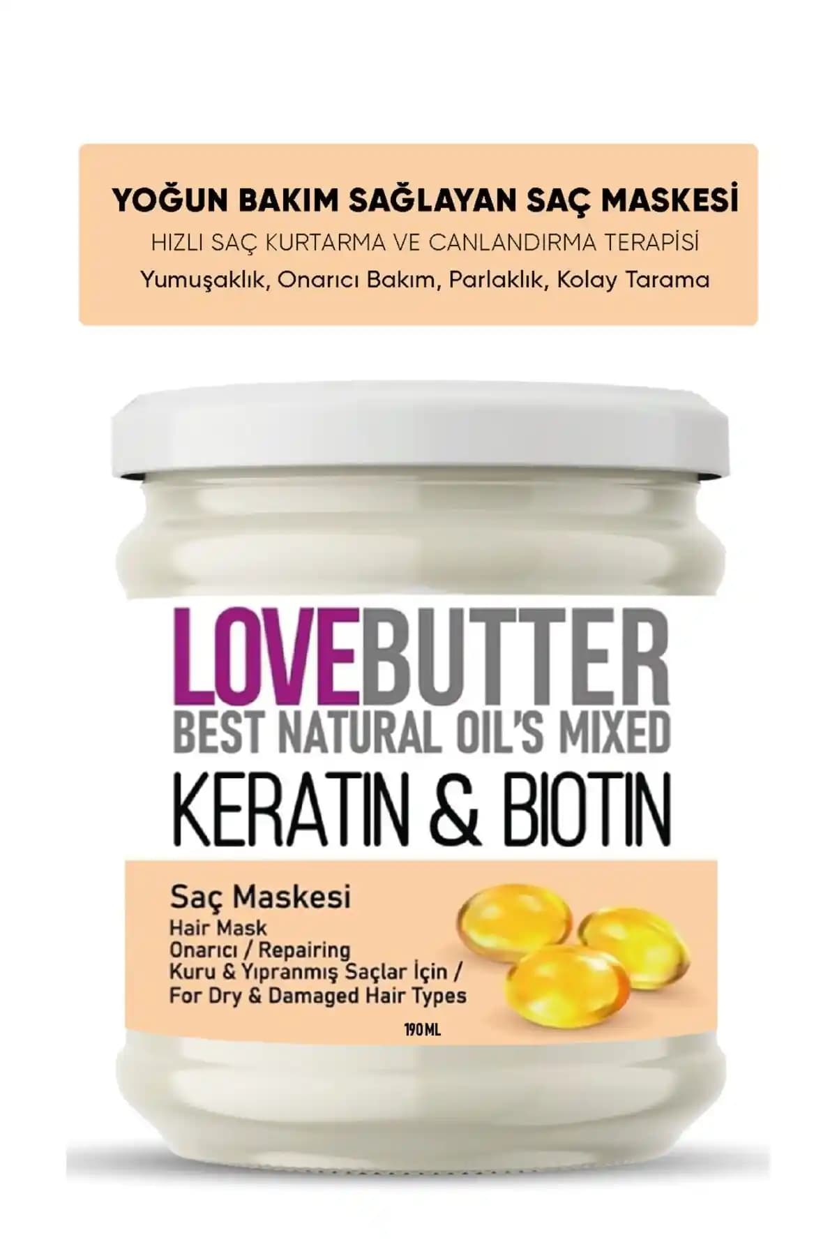 Saçlarınızı Güçlendiren ve Onaran LOVE BUTTER Keratin Biotin Saç Maskesi Özellikleri