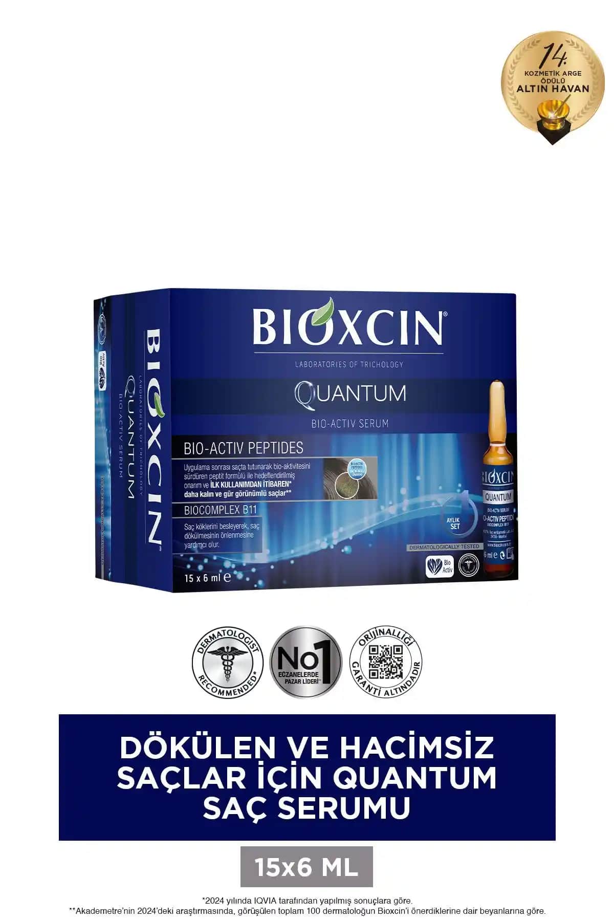 Bioxcin Quantum Ekstra Hacim ve Bakım Serumu Saç Dökülmesini Önler Güçlendirir