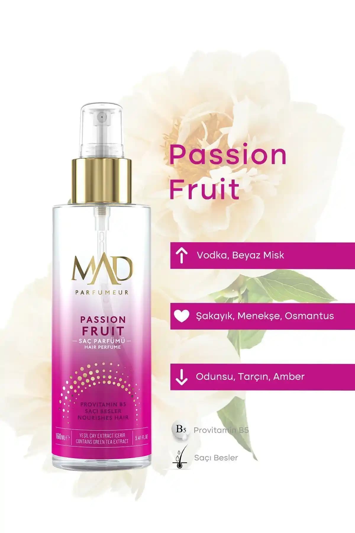 Mad Passion Fruit Saç Parfümü 160 Ml Ferah ve Kalıcı Günlük Kullanım İçin