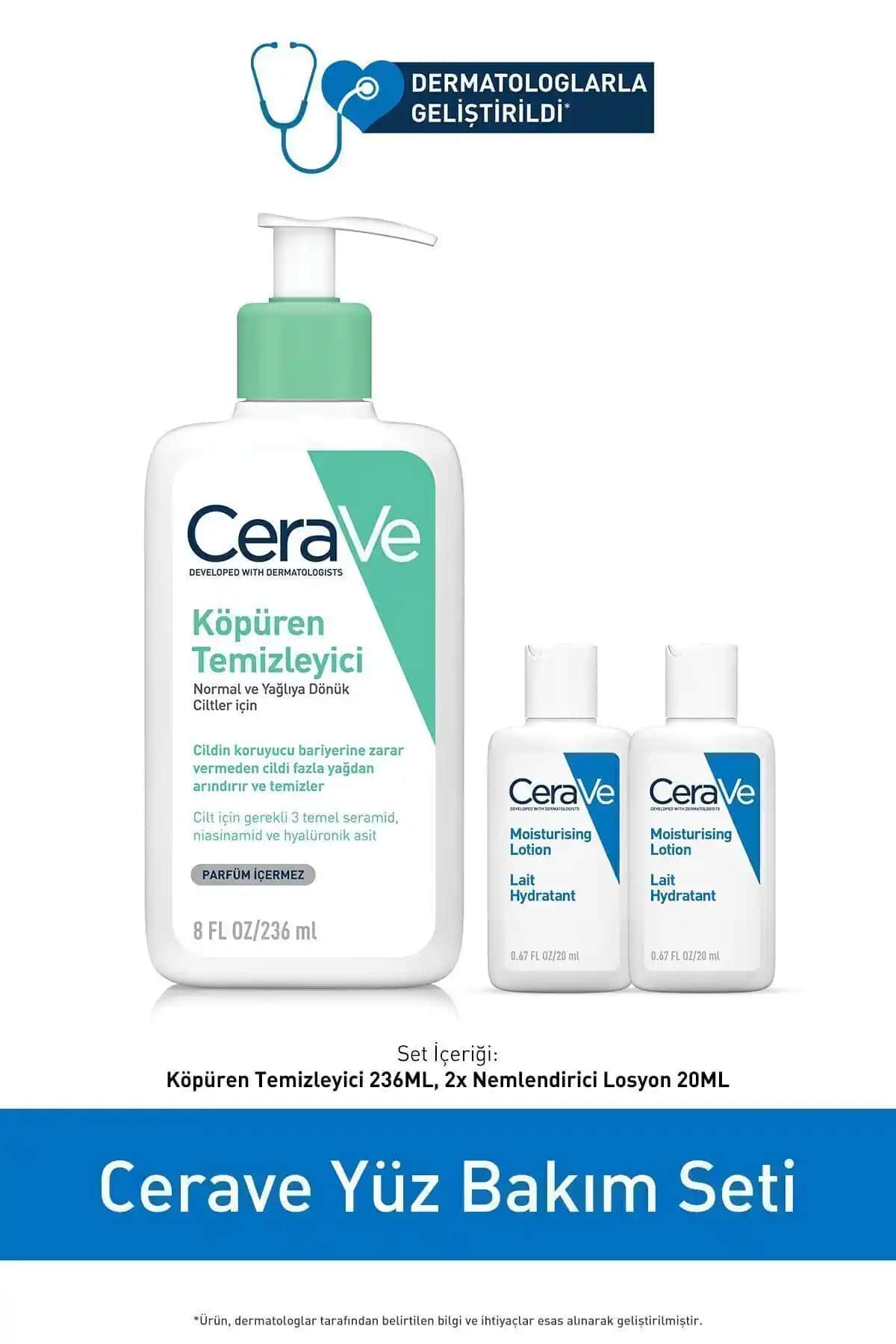 CeraVe Cilt Bakım Seti: Günlük Temizlik ve Nemlendirme İçin Güvenilir Çözüm