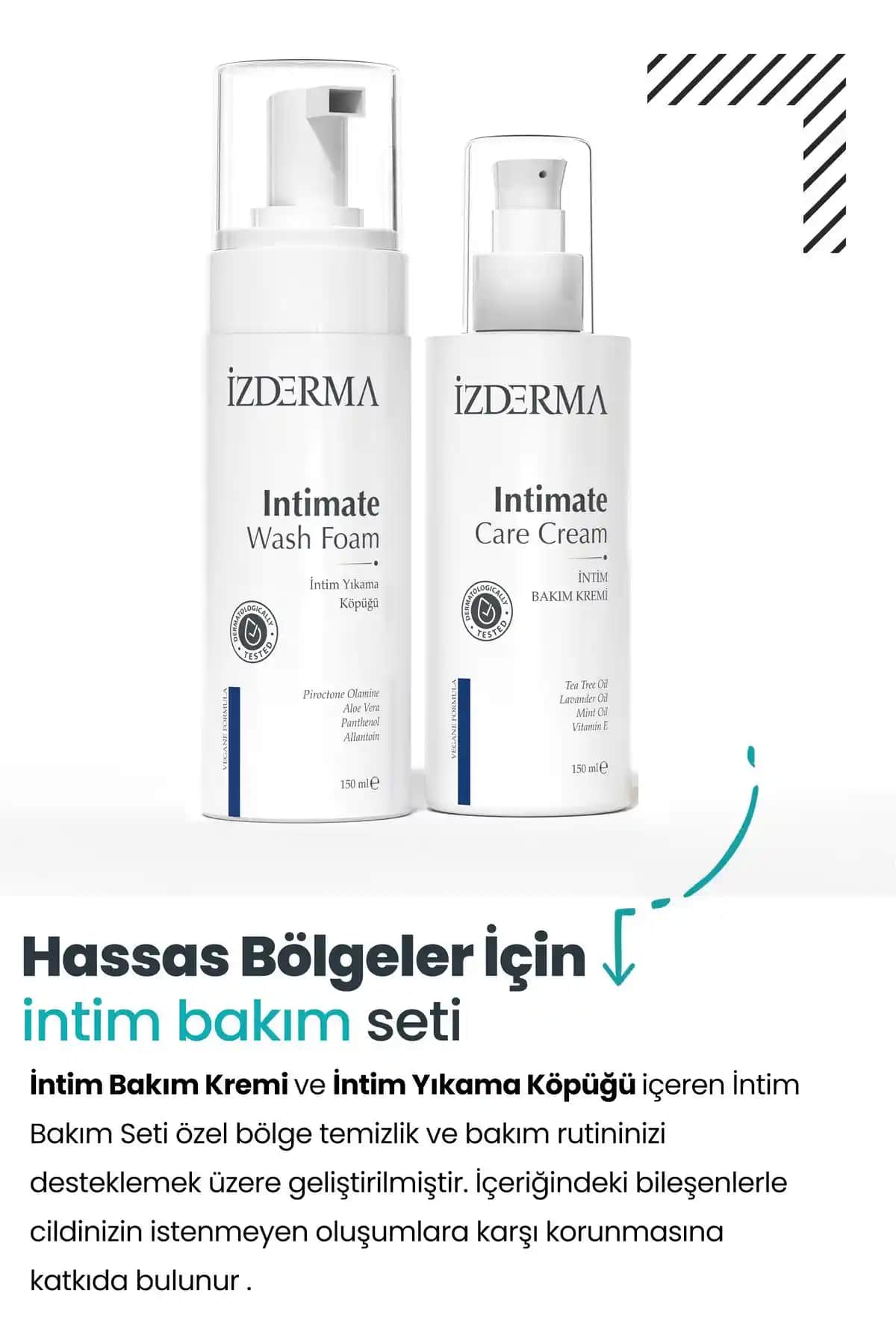 İzderma Intim Bakım Kremi ve Köpüğü Seti Günlük Hassas Bölge Bakımında Güvenilir Çözüm