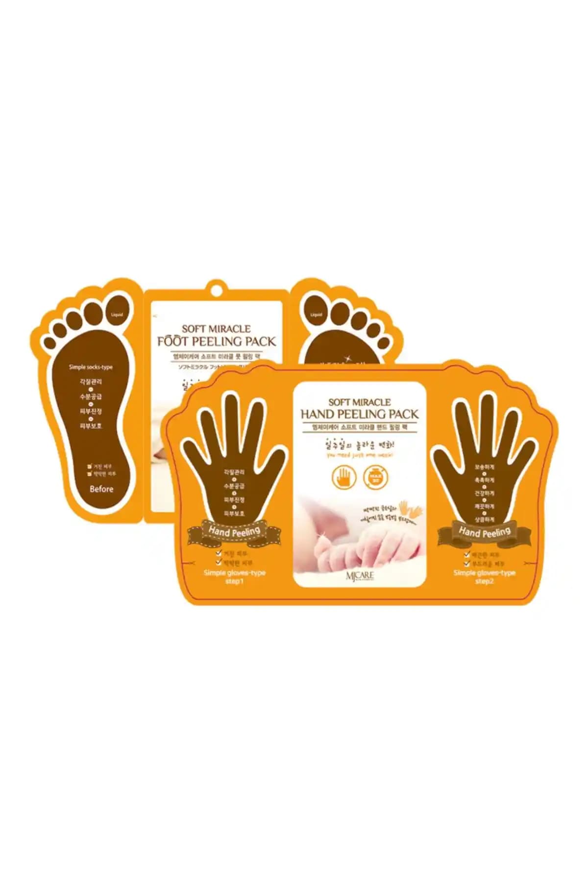Mjcare El ve Ayak Peeling Maskesi Seti Doğal İçeriklerle Cilt Yenileme ve Yumuşatma