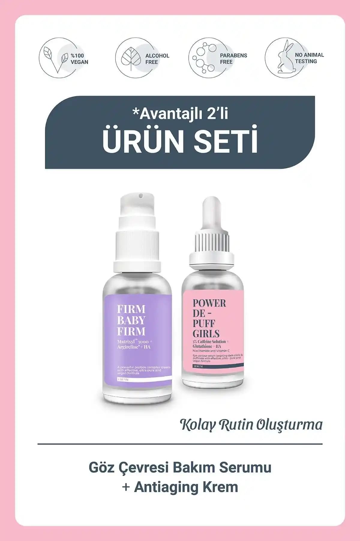 SHE VEC Göz Çevresi ve Göz Altı Görünüm Destekleyici Seti Yaşlanma ve Nem Desteği
