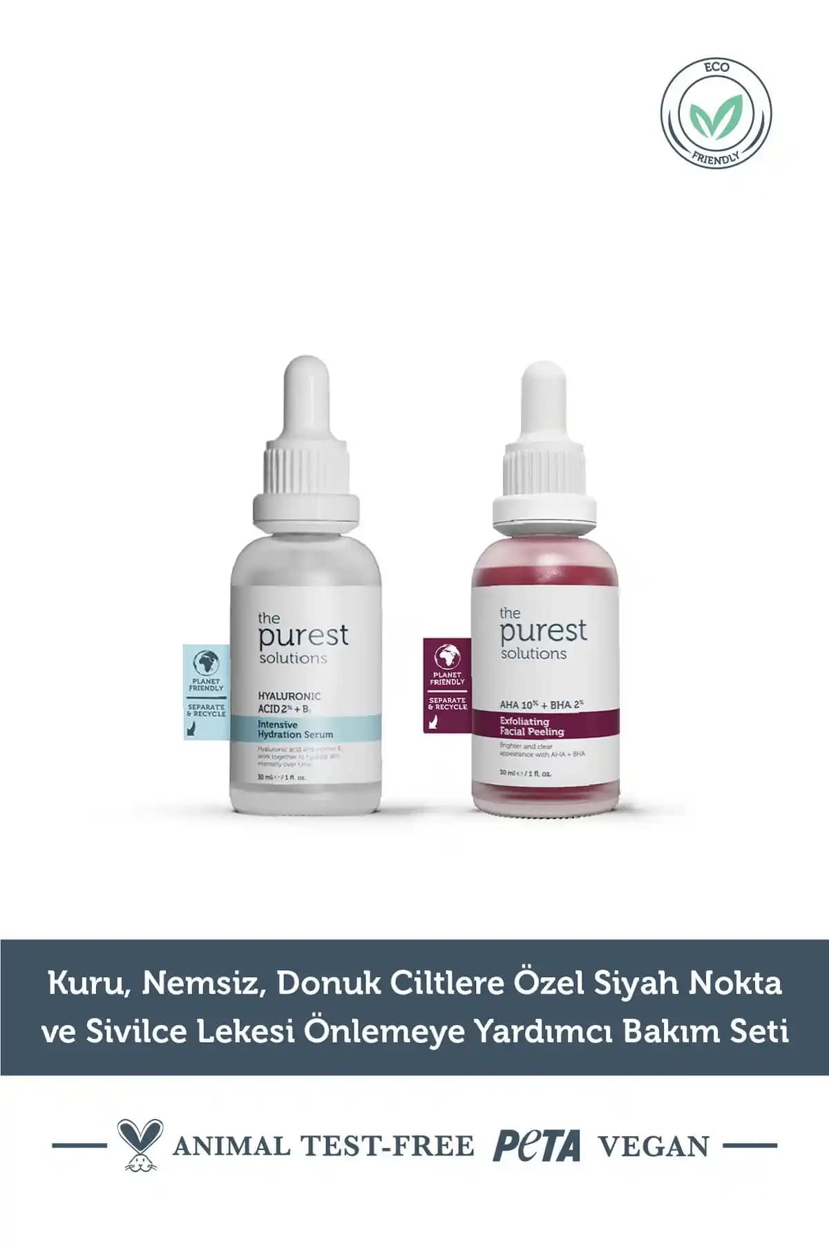The Purest Solutions Kuru ve Hassas Ciltler İçin Siyah Nokta ve Sivilce Lekesi Önleyici Bakım Seti