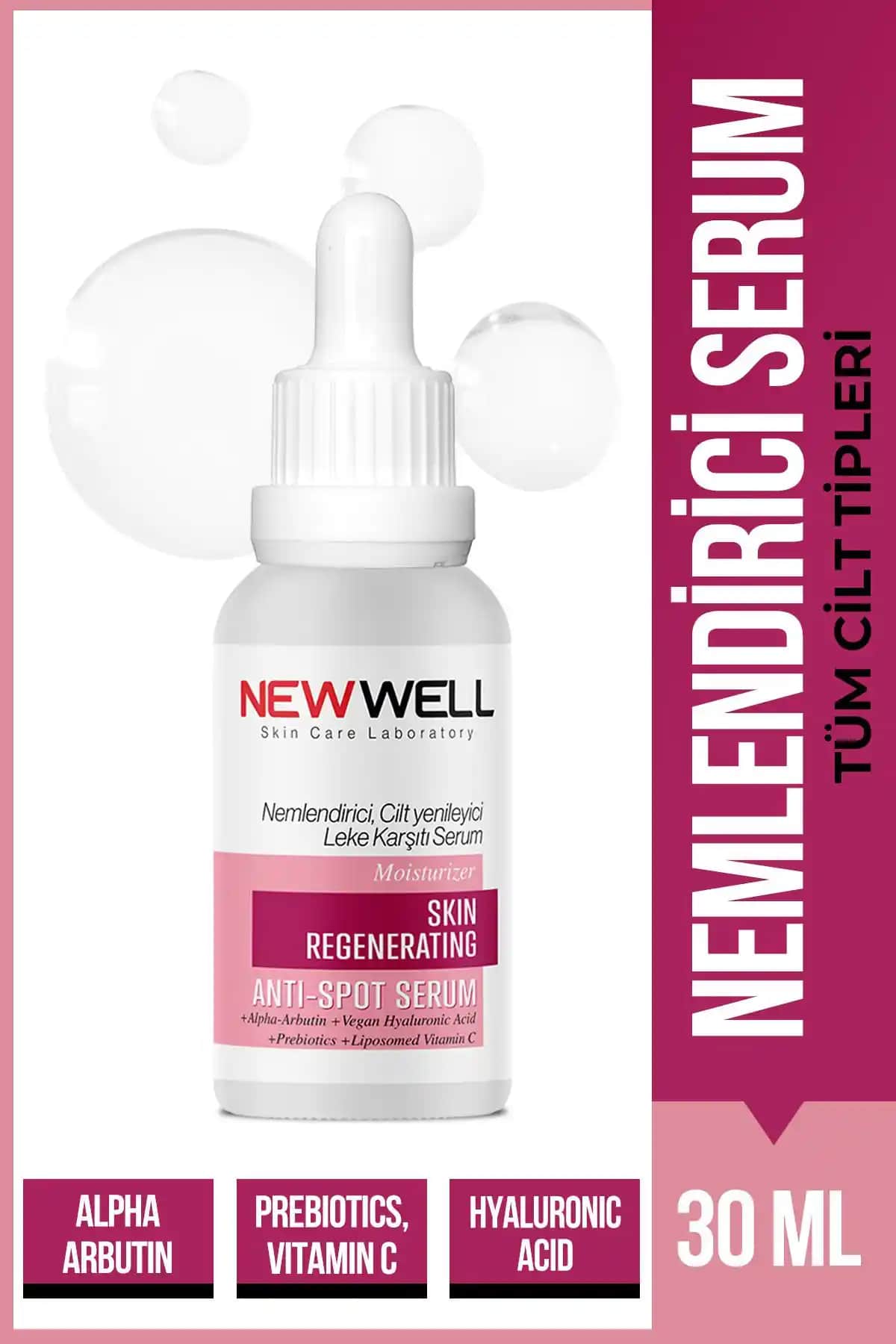 Yeni Well Nemlendirici ve Cilt Yenileyici Leke Karşıtı Serum 30ml ile genç ve sağlıklı cilt