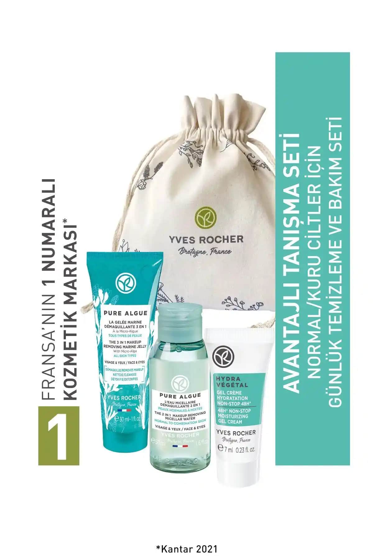 Yves Rocher Normal ve Kuru Ciltler İçin Günlük Bakım Seti: Temizlik ve Nemlendirme Çözümü