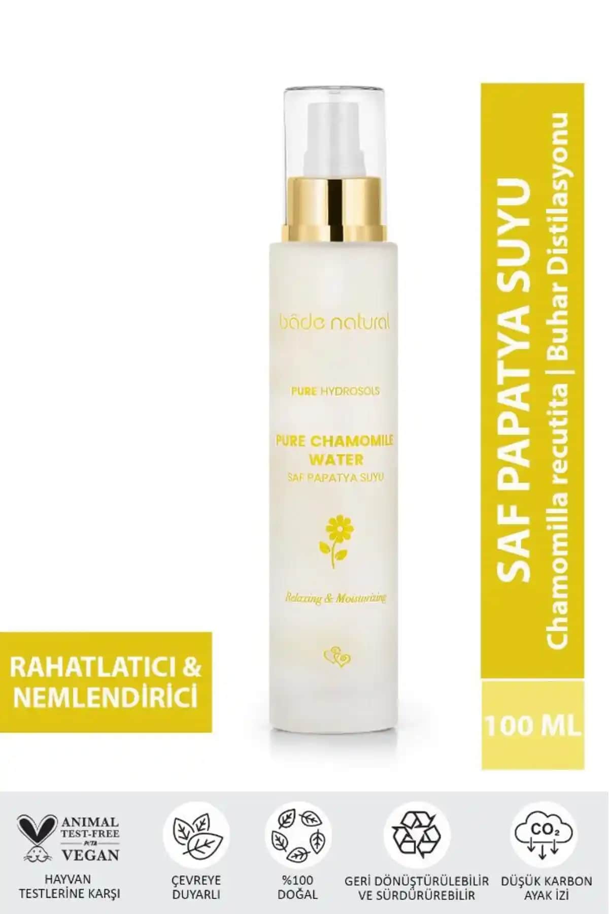 Bade Natural Papatya Suyu Saç ve Cilt Bakım Toniği Doğal ve Güvenilir İçeriklerle