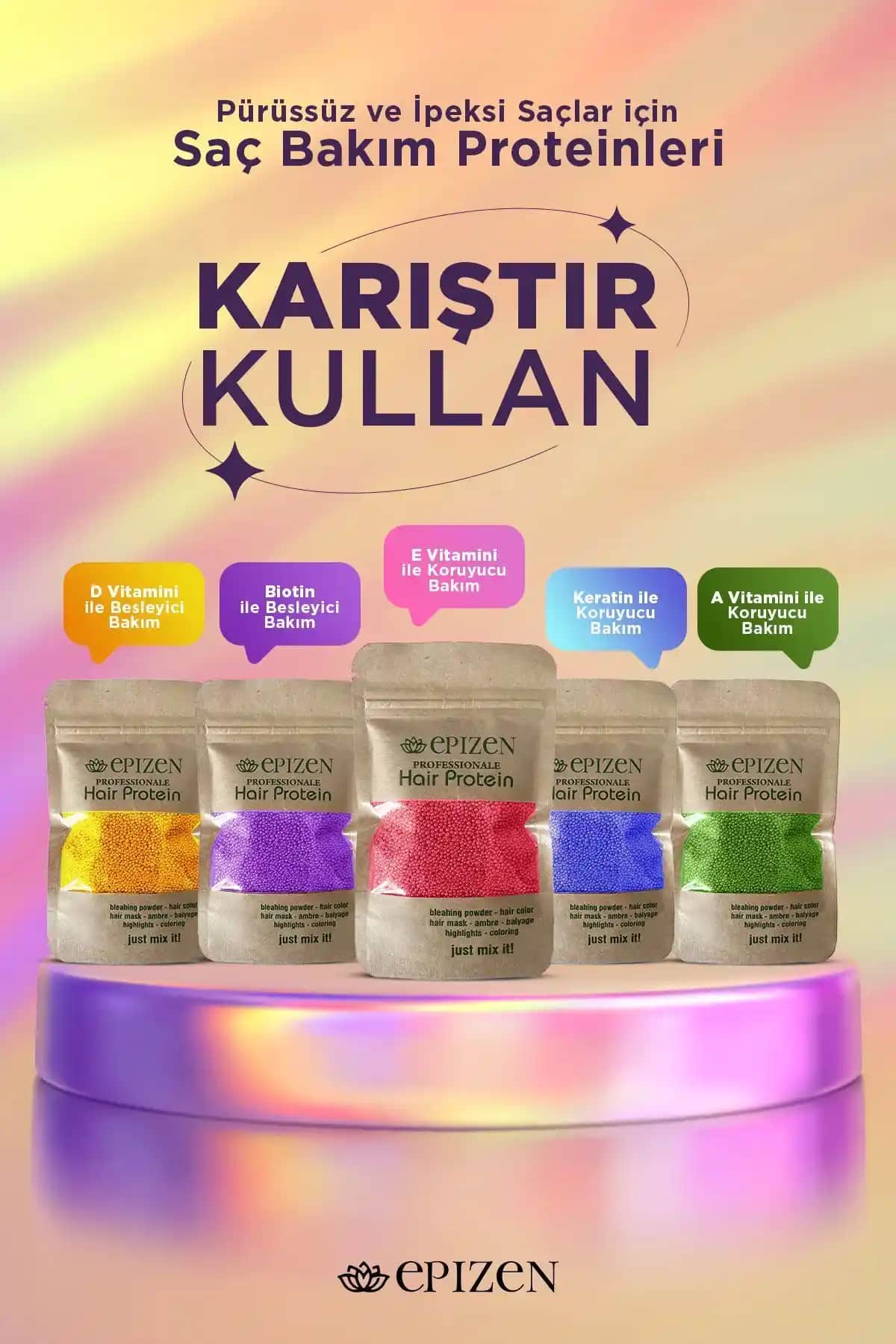 EPİZEN Vitaminli Kokulu Saç Bakım Proteini Seti: Saçları Güçlendiren ve Canlandıran Formül