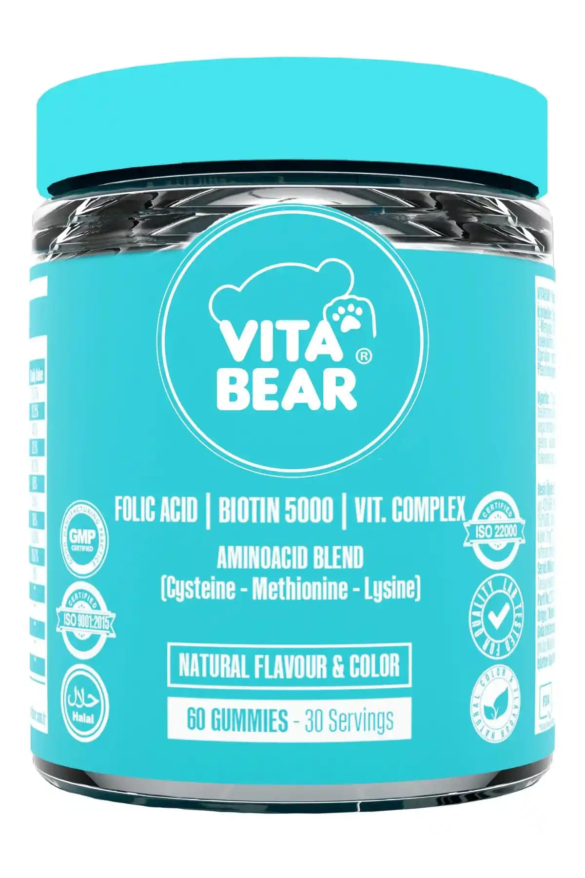 Vita Bear Strong Hair Saç, Tırnak ve Kirpik Sağlığını Destekleyen Çiğnenebilir Gummy Takviye