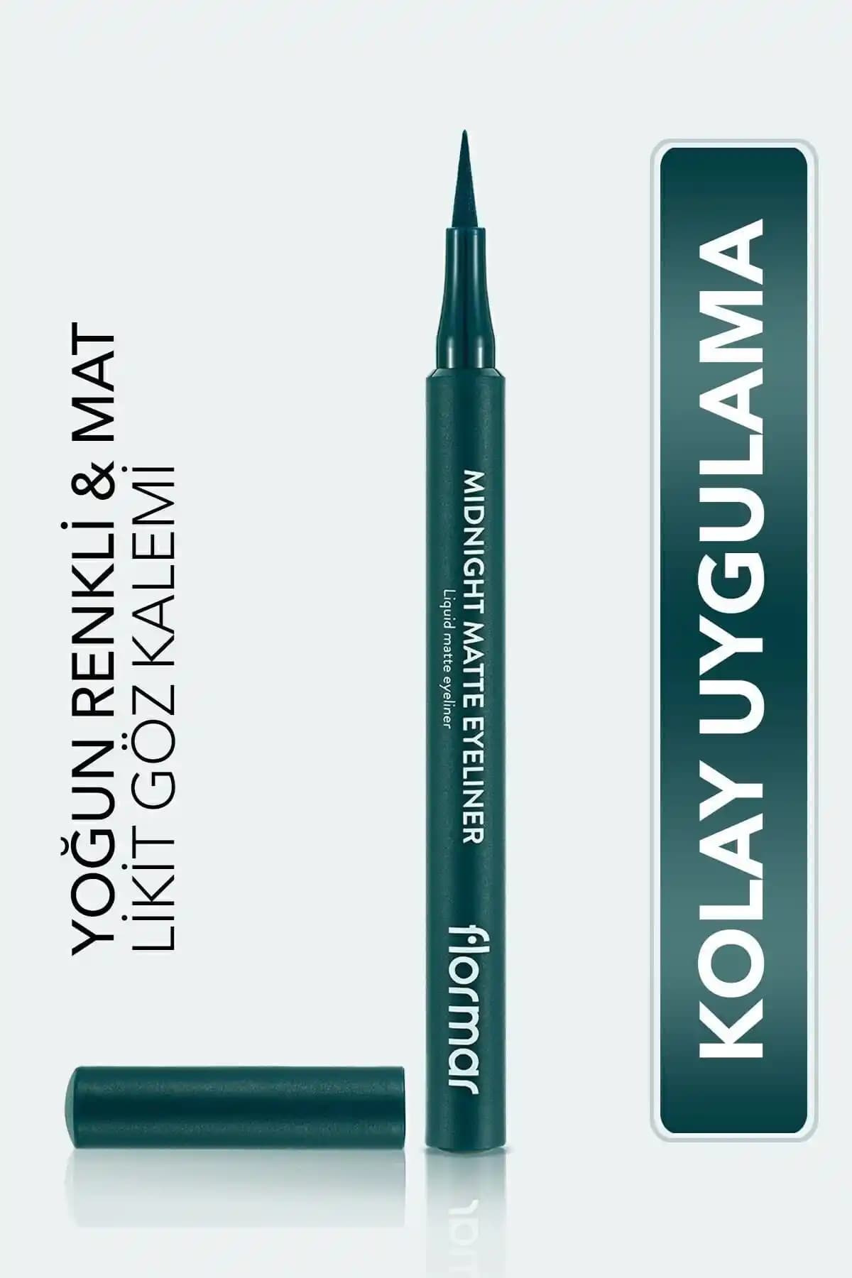Flormar Mat Likit Kalem Eyeliner Yeşil 004 Green - Kalıcı ve Kolay Kullanım İçin Uygun