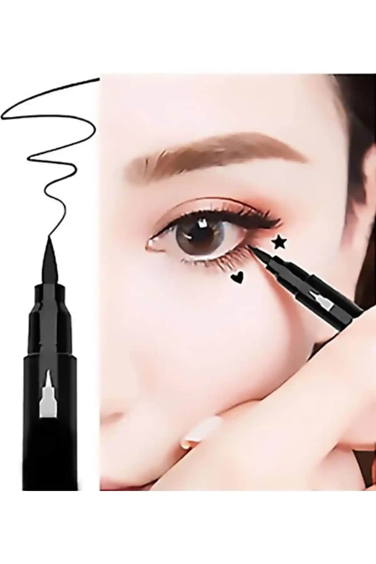 Genel Markalar Rose Çift Taraflı Yıldız Desenli Kalem Eyeliner ile modern ve dayanıklı göz makyajı