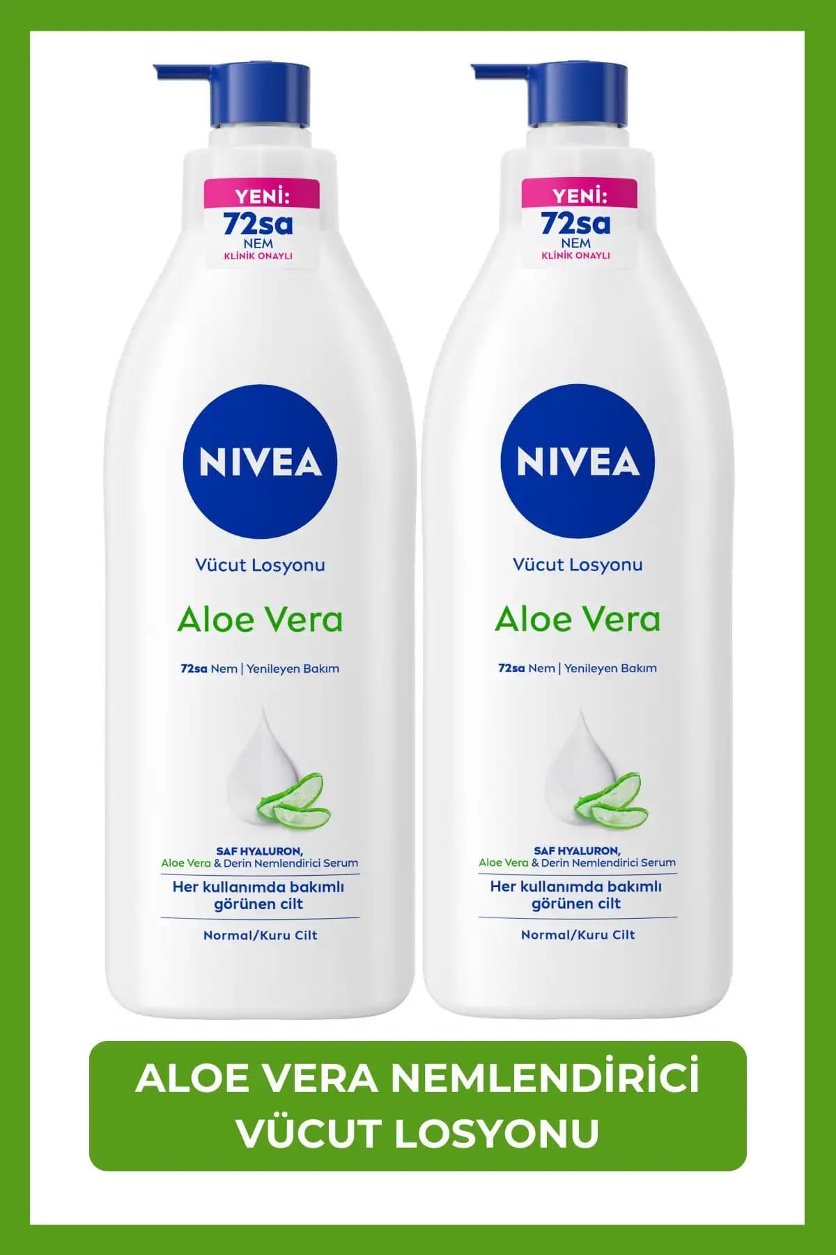 NIVEA Aloe Vera Derin Nemlendirici Serum Vücut Losyonu Kuru ve Hassas Ciltler İçin Günlük Nem Bakımı
