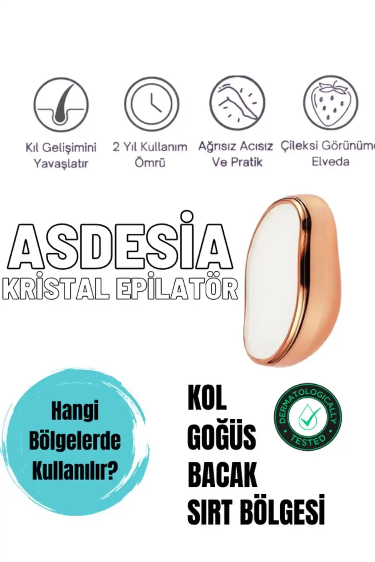 ASDESİA Kristal Epilasyon Aleti ile Pürüzsüz ve Yenilenmiş Cilt Deneyimi