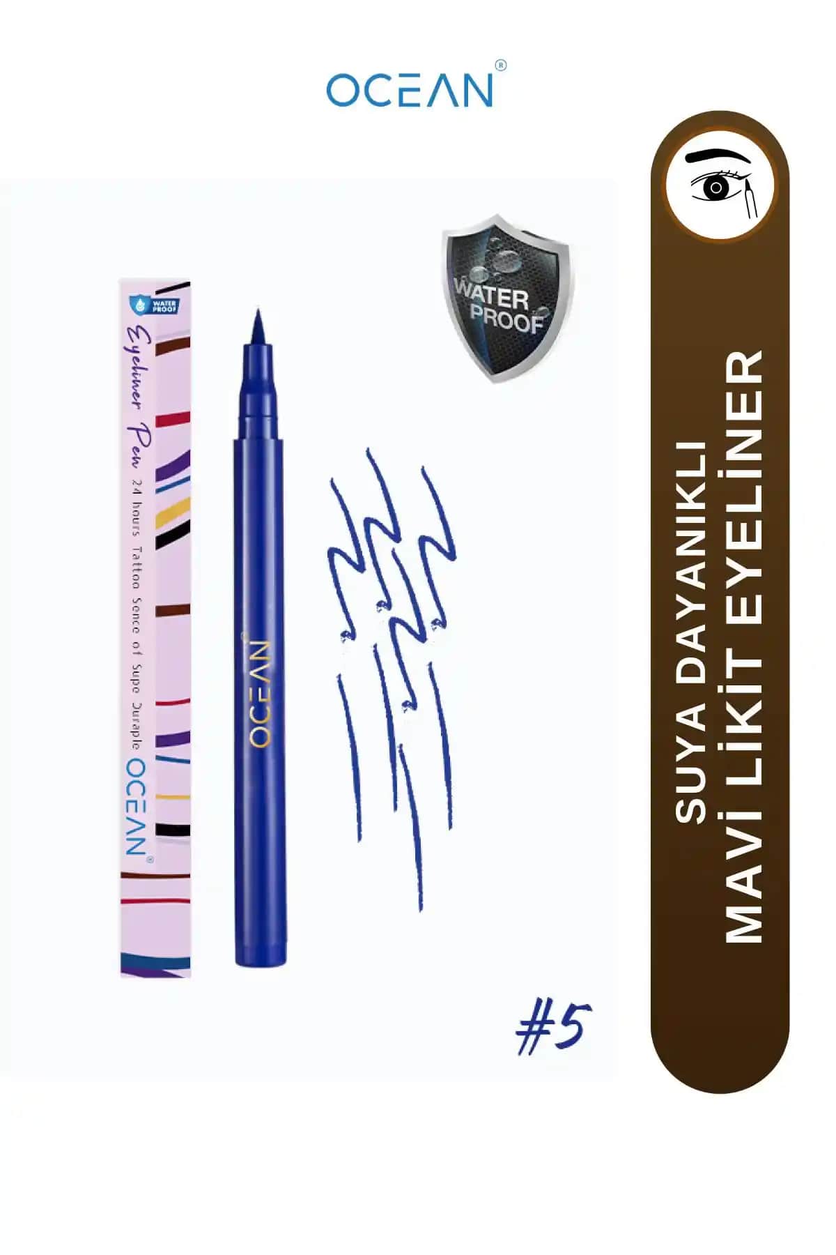 Ocean Mavi Eyeliner: Suya Dayanıklı, Mat Görünümlü ve Uzun Süre Kalıcı Göz Makyajı Ürünü