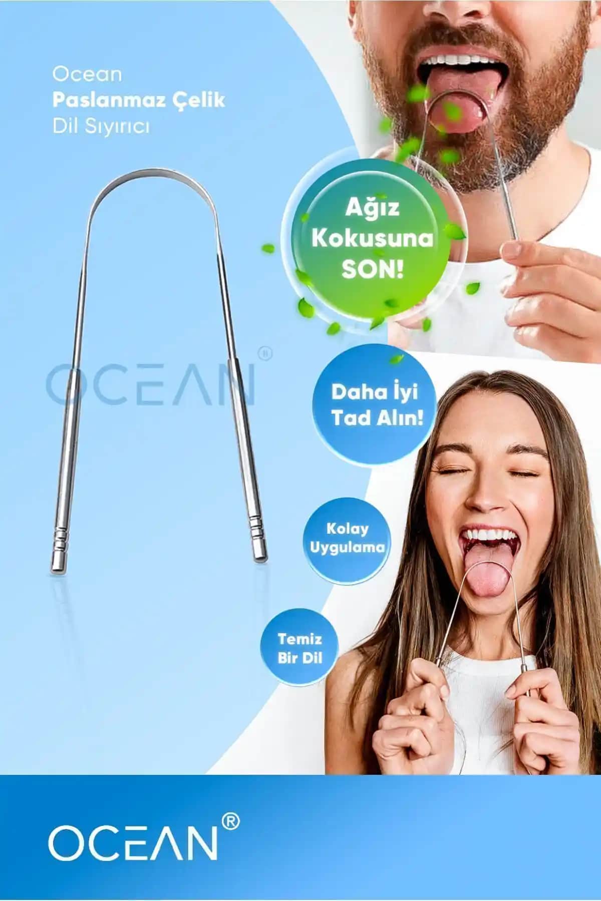 Ocean Dil Temizleyici: Paslanmaz Çelikten Güçlü ve Hijyenik Dil Sıyırıcı
