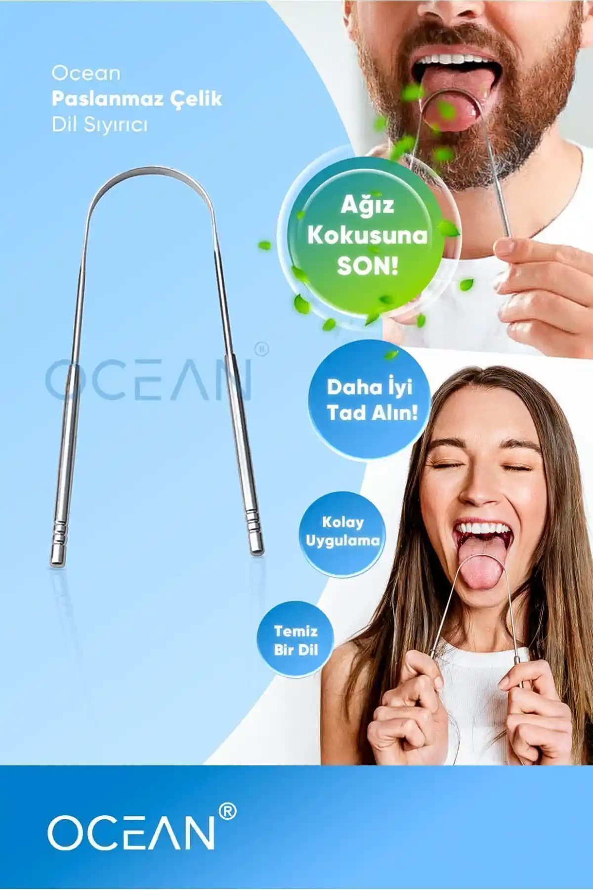 Ocean Dil Temizleyici: Paslanmaz Çelikten Güçlü ve Hijyenik Dil Sıyırıcı