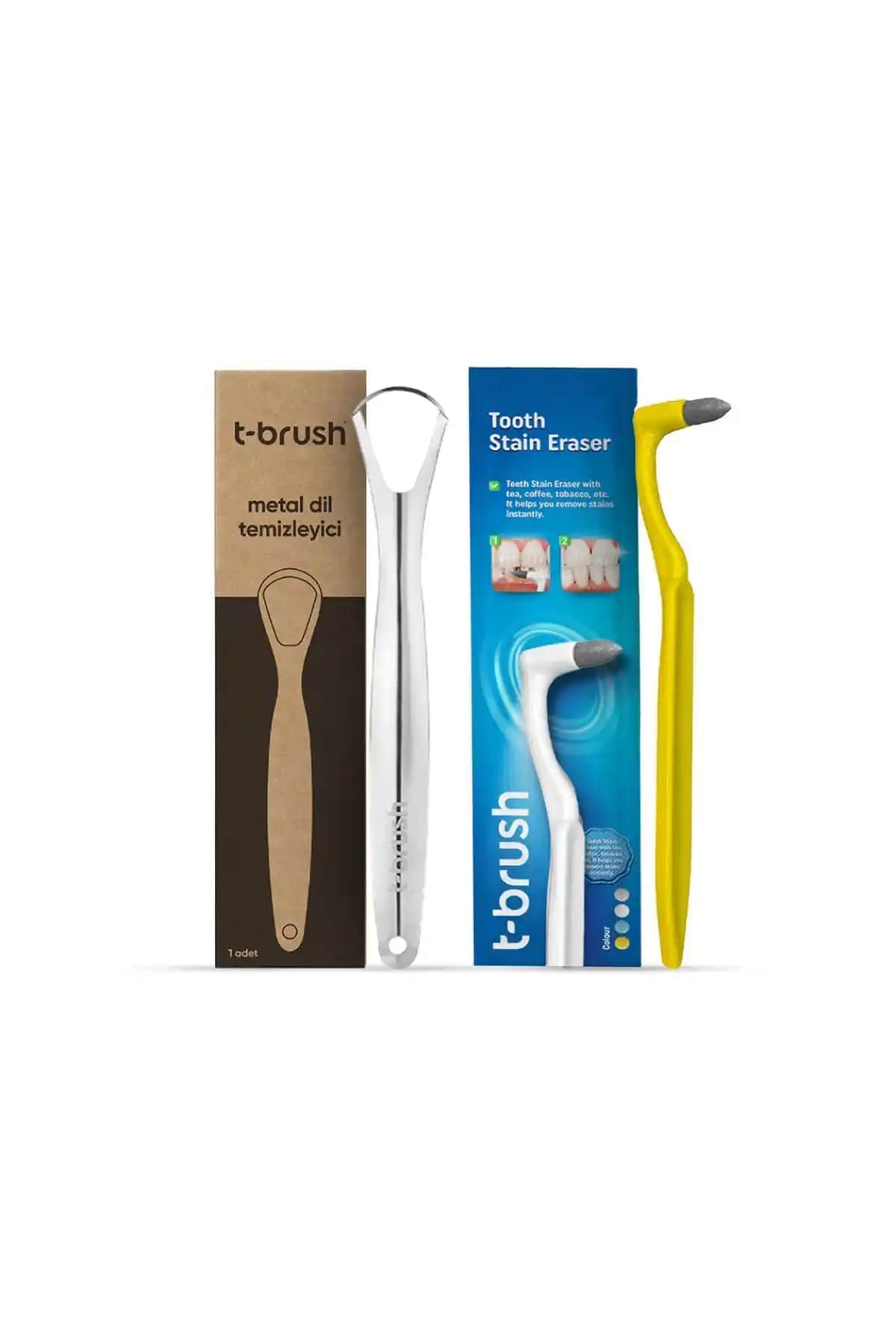 TBRUSH Paslanmaz Çelik Dil Temizleyici ve Beyazlatıcı Ağız Bakım Aracı