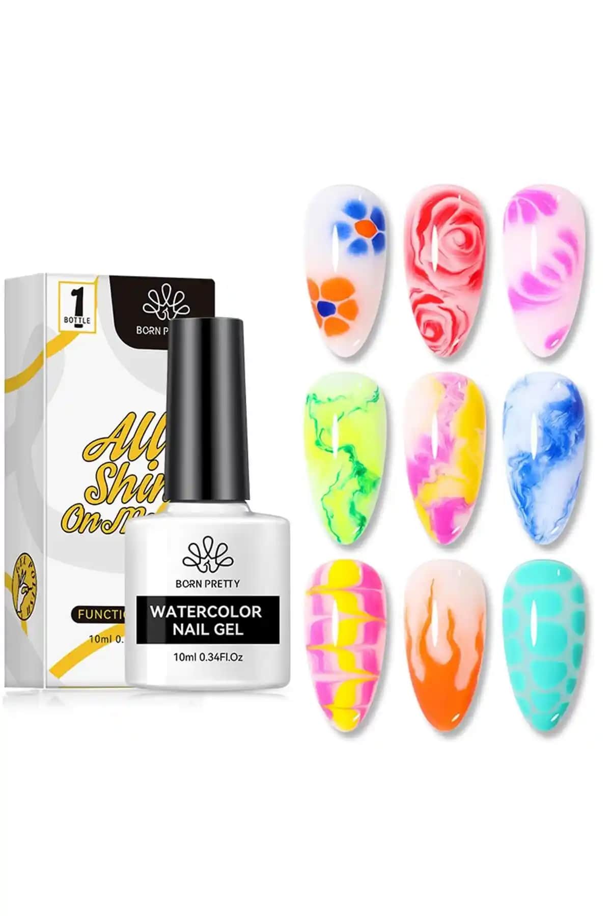 Born Pretty Şeffaf Watercolor Efekt Tırnak Jeli ile Yaratıcı ve Kalıcı Tırnak Tasarımları