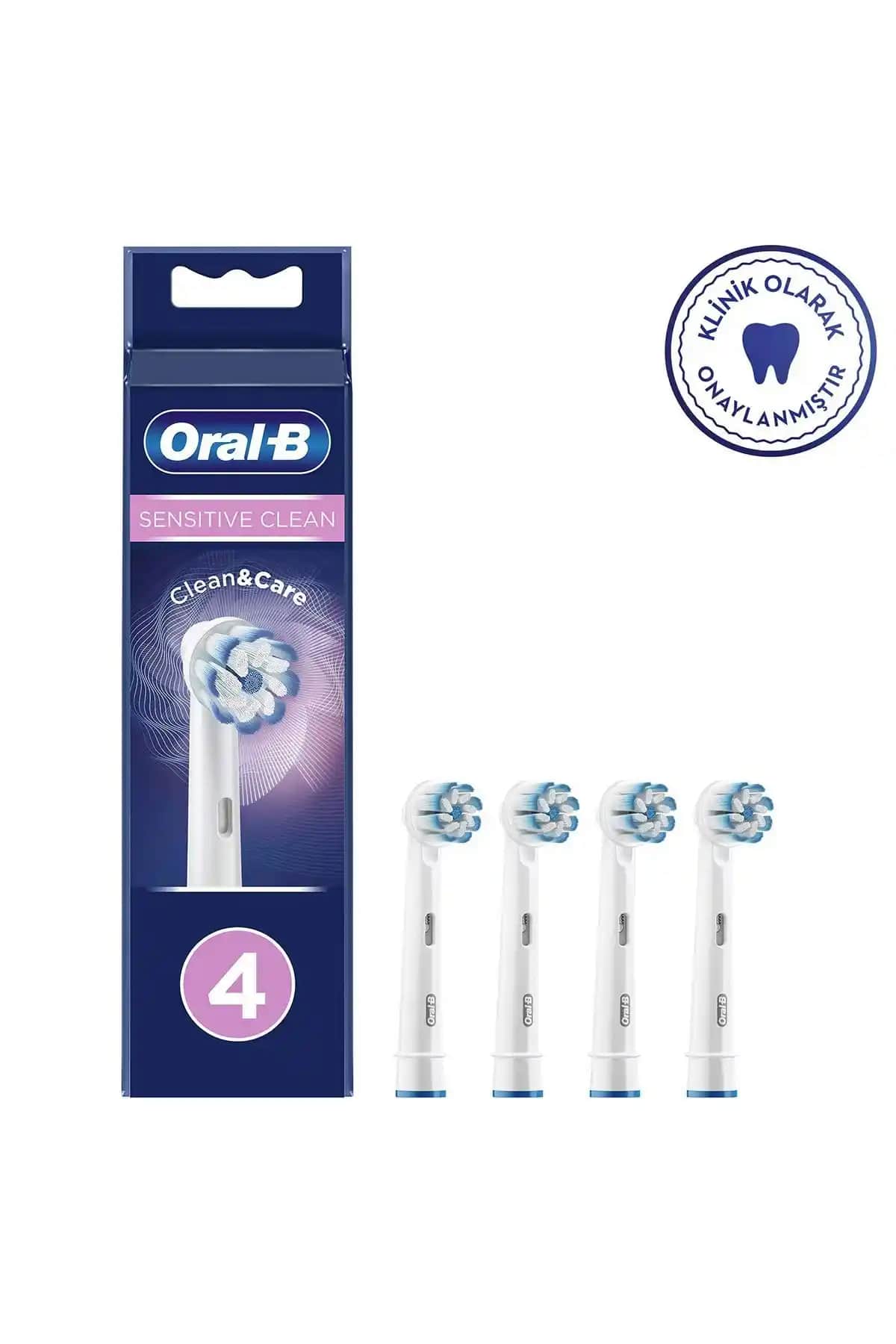 Oral-B Cleancare Sensitive Ultra Thin Yedek Başlıkları 4’lü Seti Hassas Dişler İçin Uygun