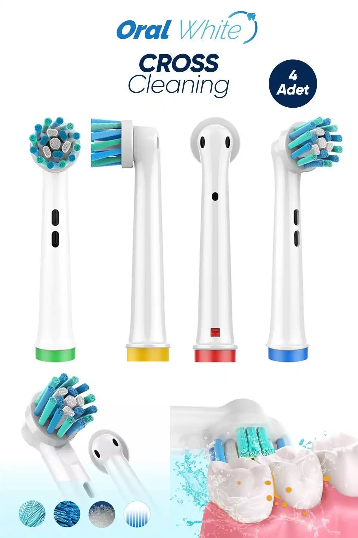 Oral White Cross Cleaning Çapraz Kıl Teknolojili Yedek Başlıklar ve Kullanım İpuçları