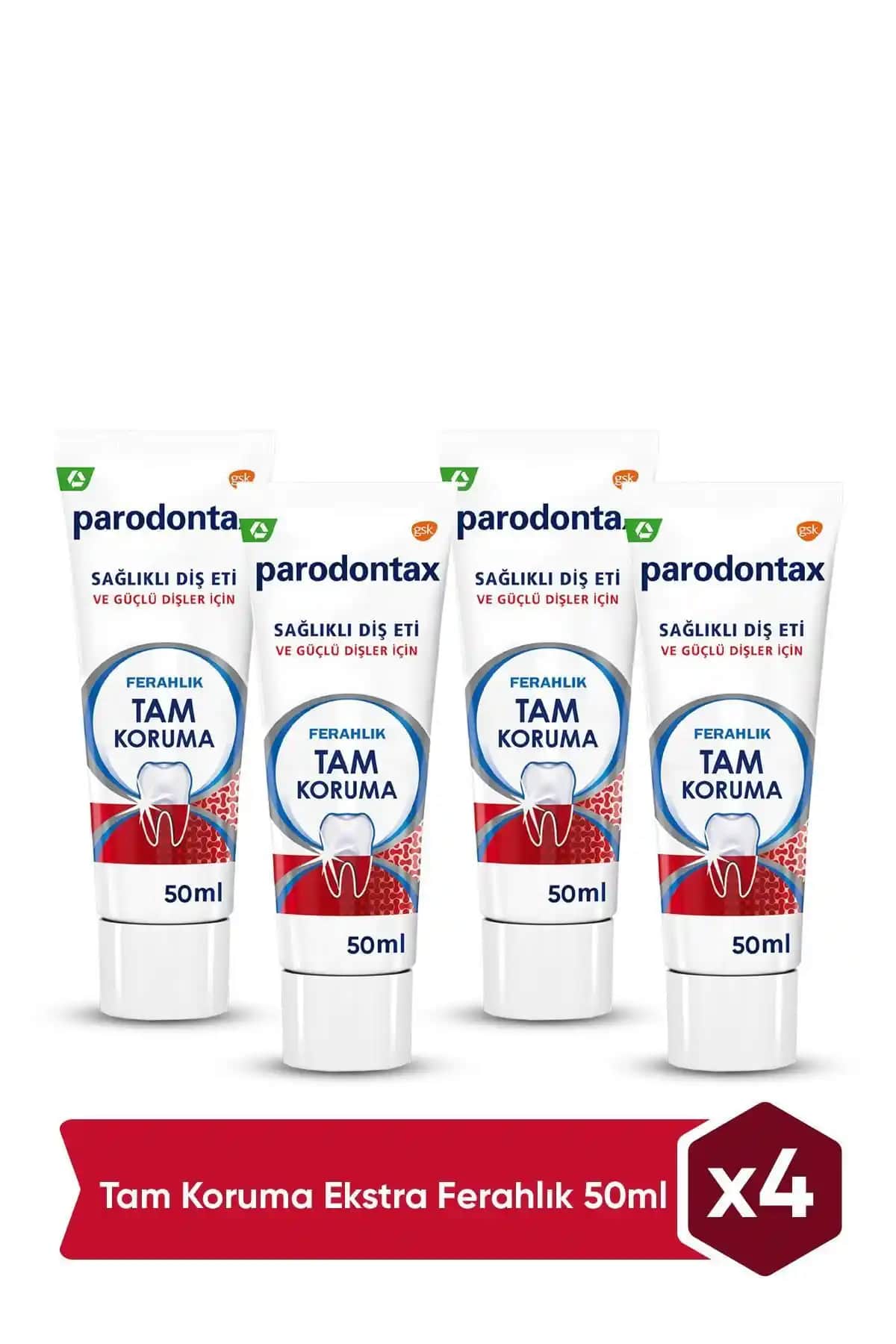 Parodontax Tam Koruma Ekstra Ferahlık Diş Macunu 50 ml X 4 Adet Türkiye Menşeli Ürün