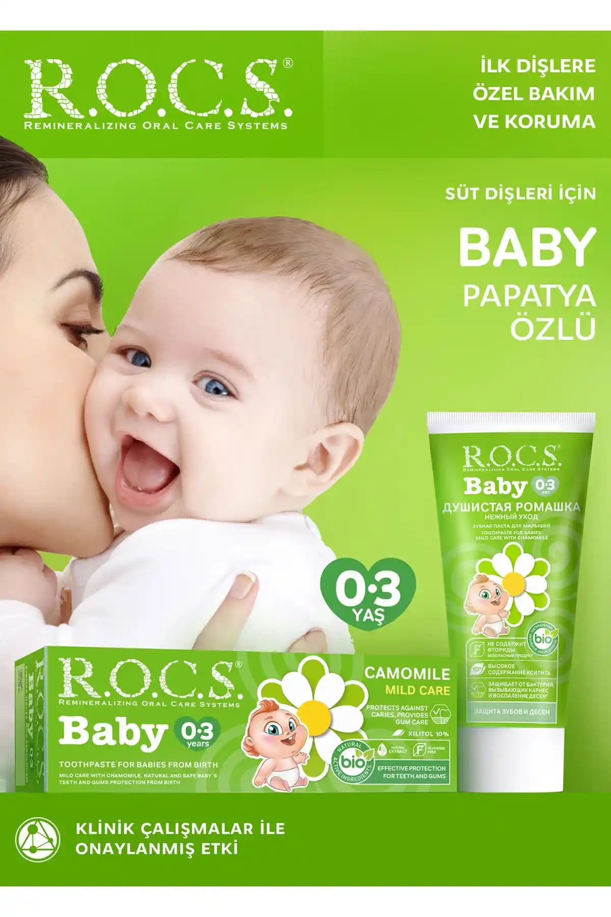R.O.C.S. Rocs Baby Papatya Özlü Diş Macunu: Bebekler İçin Güvenli ve Doğal Diş Bakım Çözümü