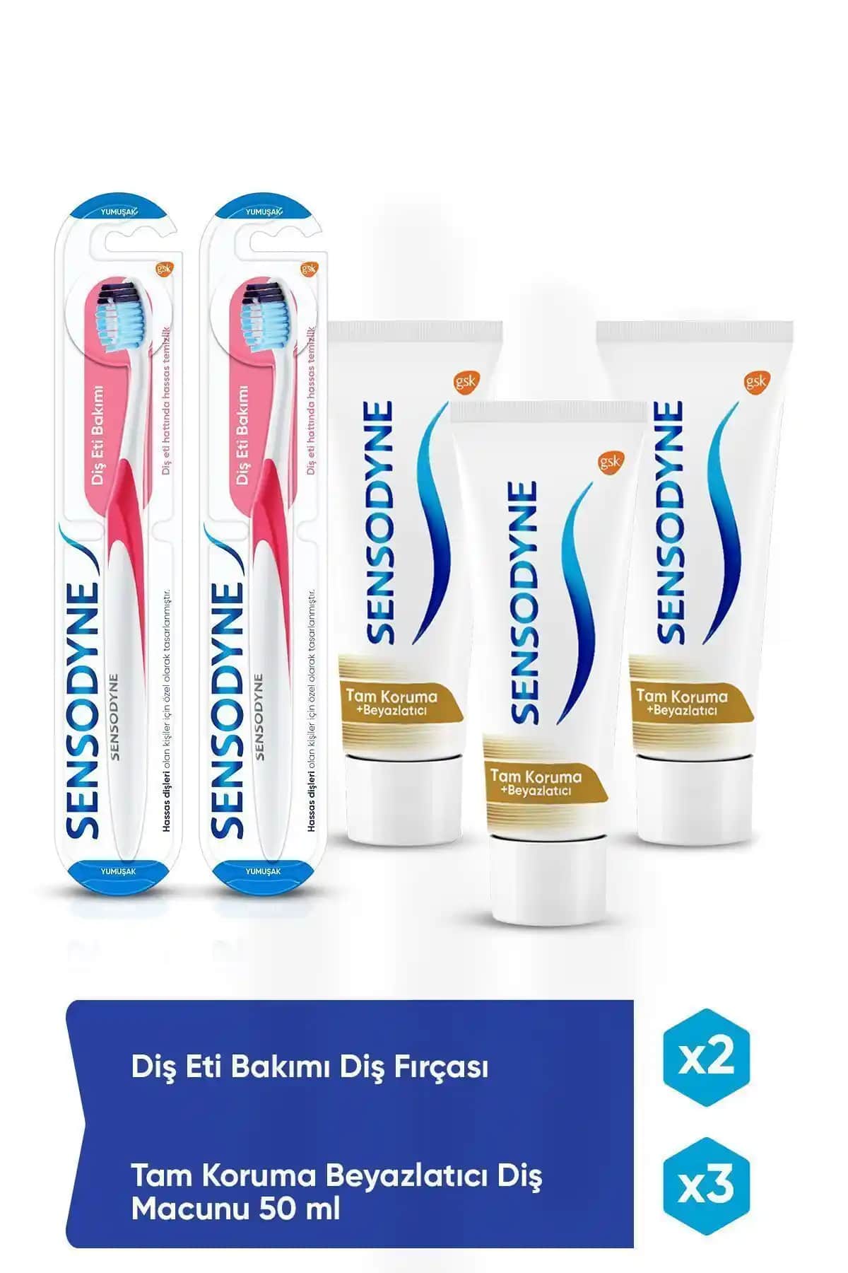 Sensodyne Tam Koruma Beyazlatıcı ve Diş Eti Bakım Seti ile Sağlıklı ve Parlak Gülüş