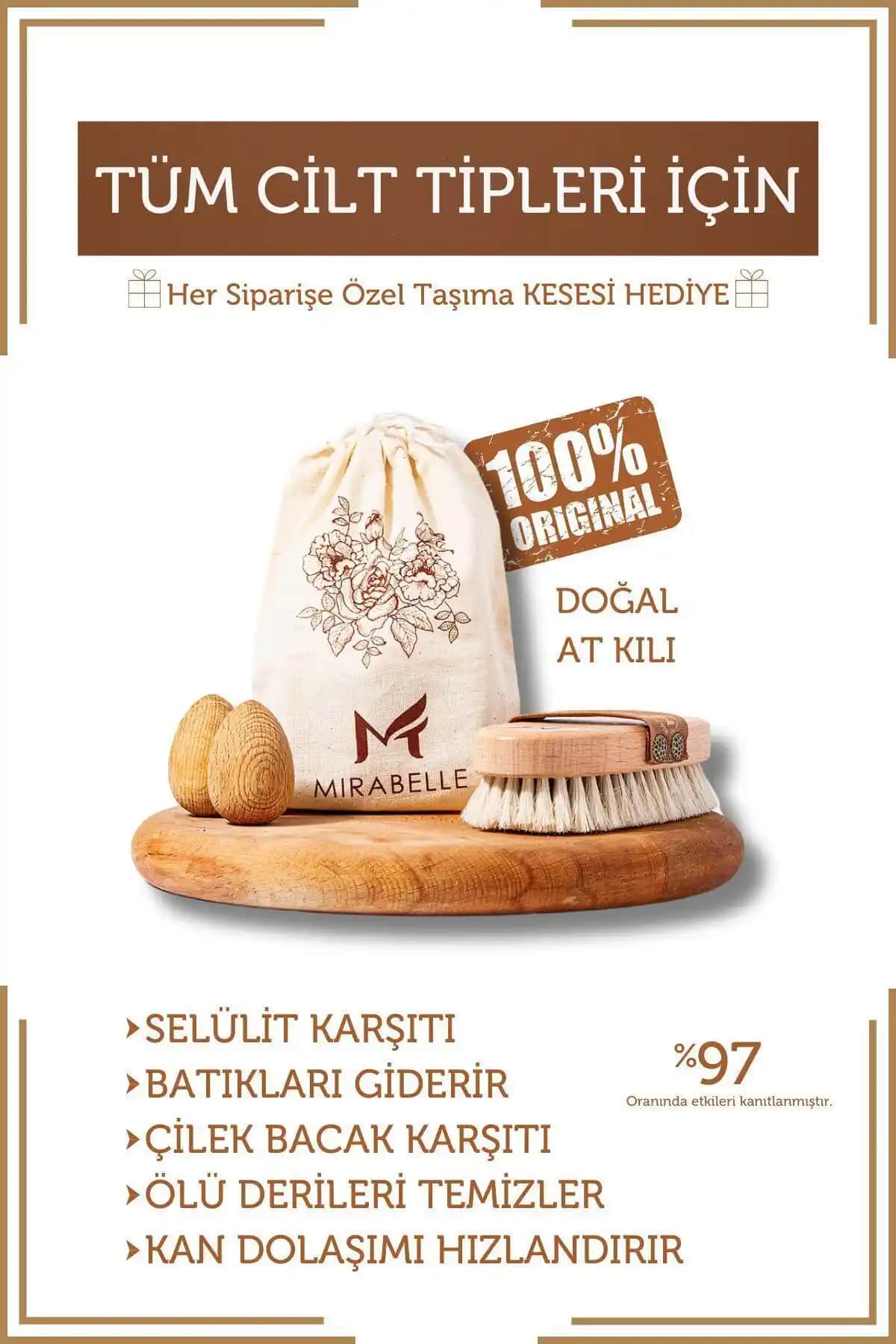 Mirabelle %100 Doğal At Kılı Selülit Fırçası ile Etkili ve Güvenli Cilt Bakımı