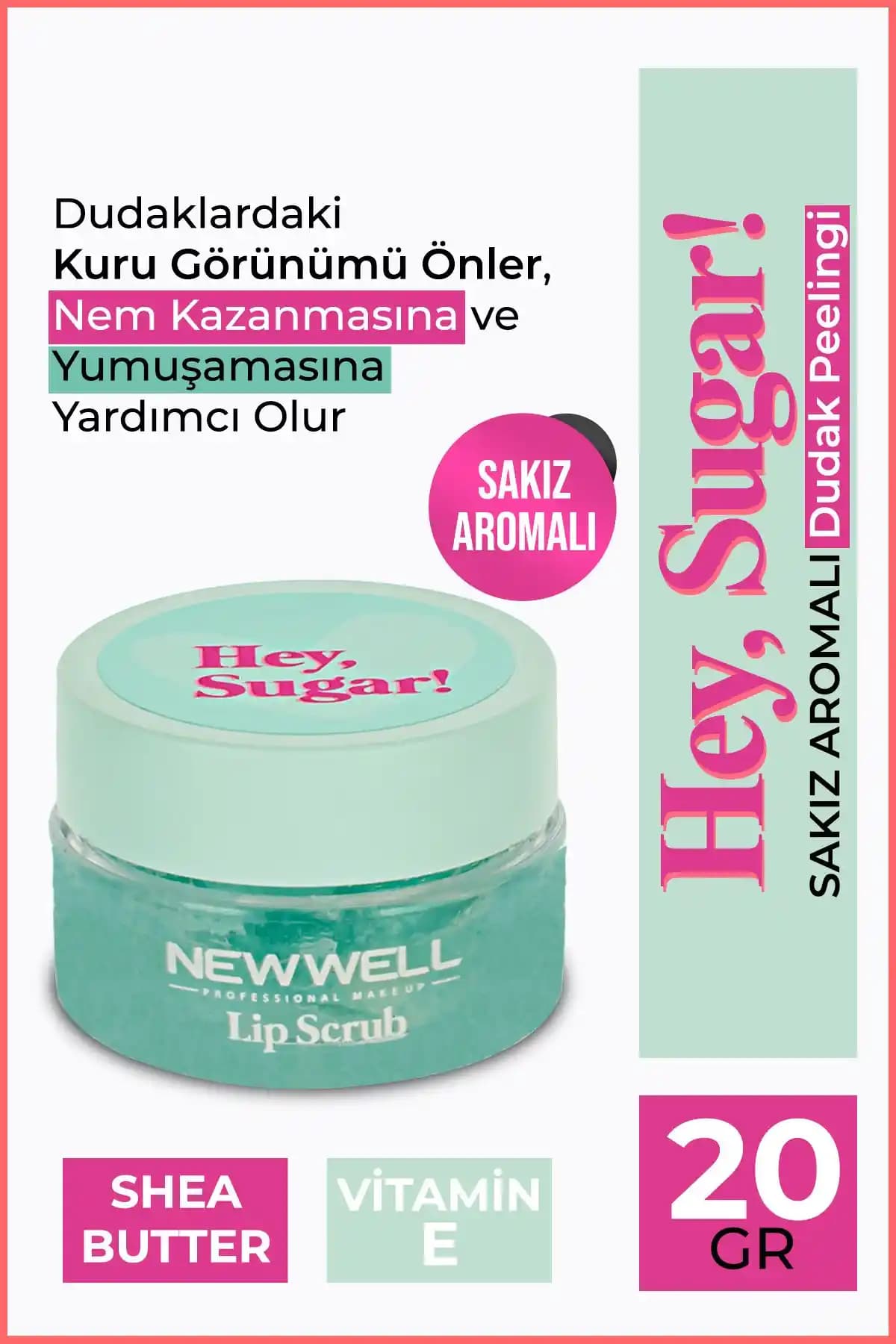 Well Hey Sugar Sakız Aromalı Dudak Peelingi: Nem ve Parlaklık Sağlayan Doğal Ürün