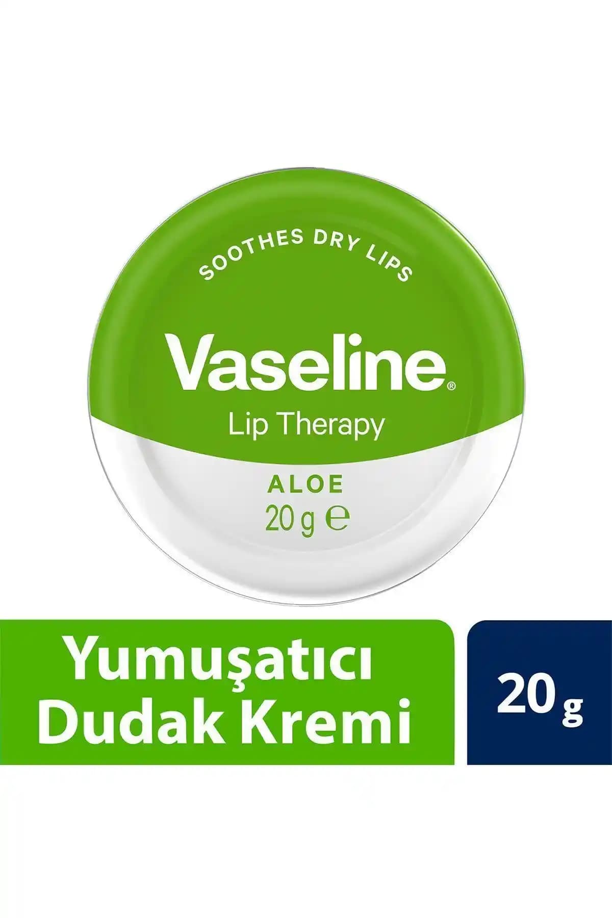 Vaseline Dudak Kremi Lip Therapy Aloe Vera ile Doğal ve Uzun Süreli Dudak Nemlendirme