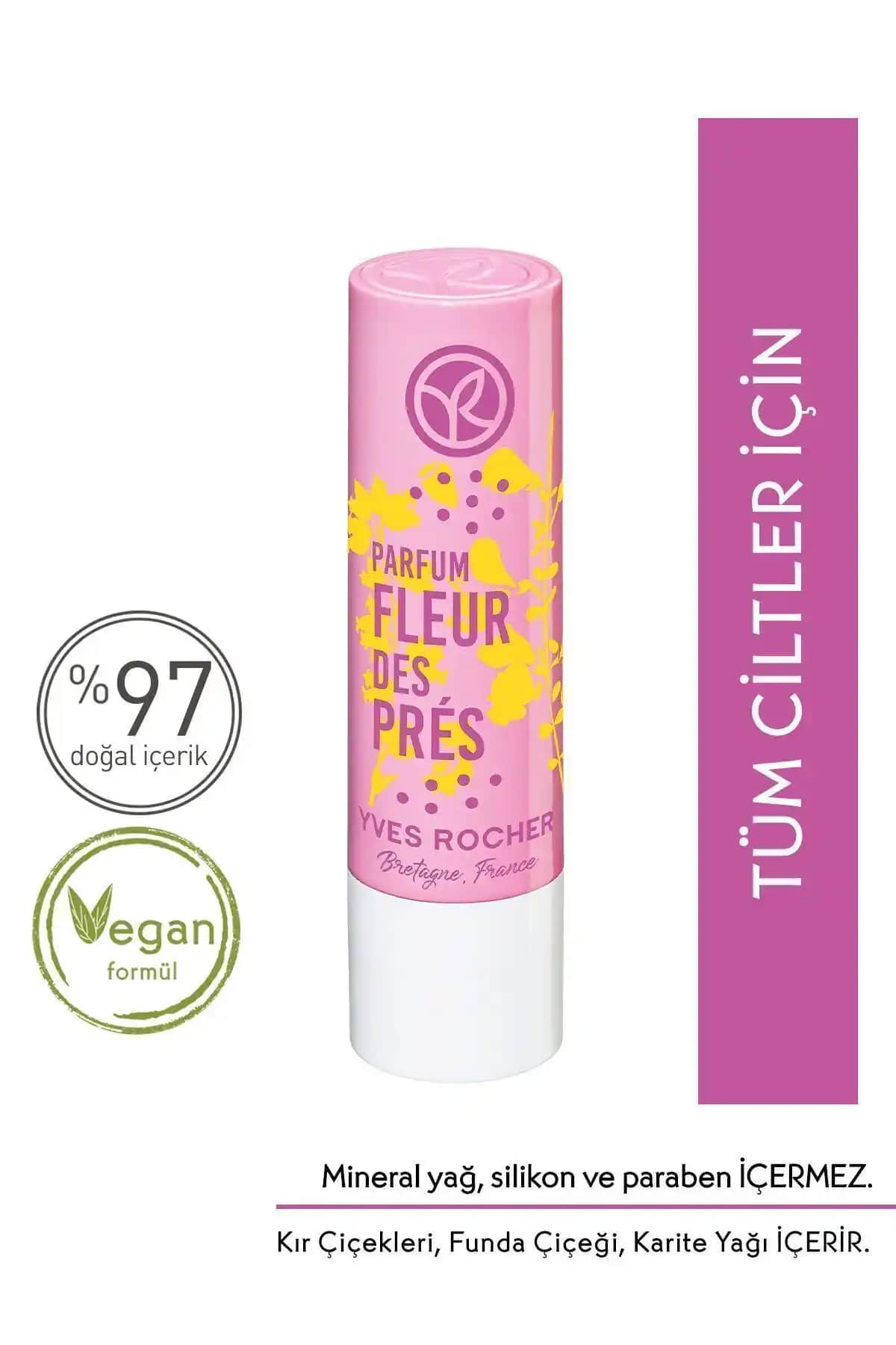 Yves Rocher Kır Çiçekleri Dudak Balsamı Doğal ve Etkili Nemlendirme Sağlar