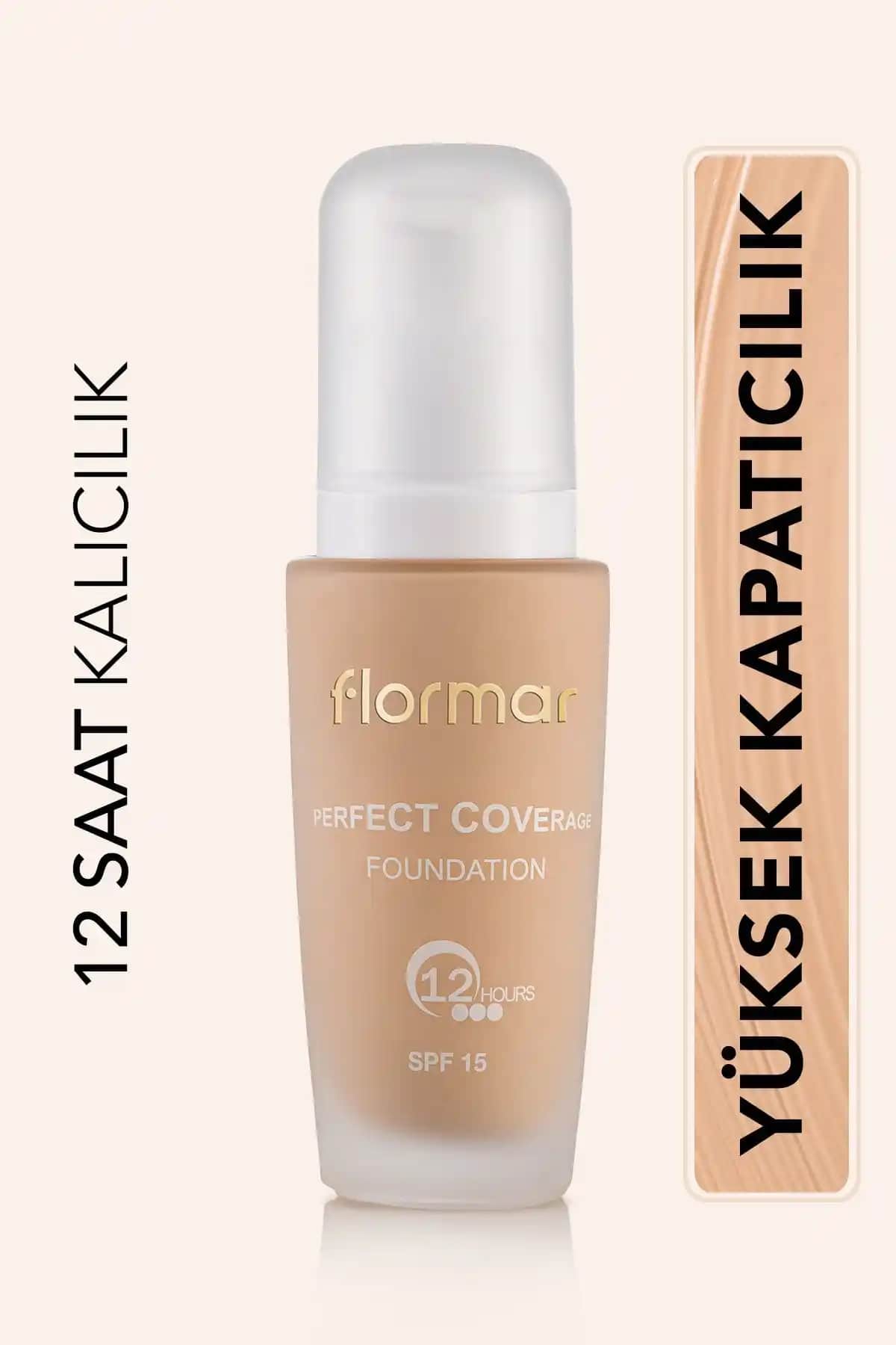 Flormar Yoğun Kapatıcı Su Bazlı Fondöten 101 Sıcak Alt Ton Günlük ve Özel Kullanım