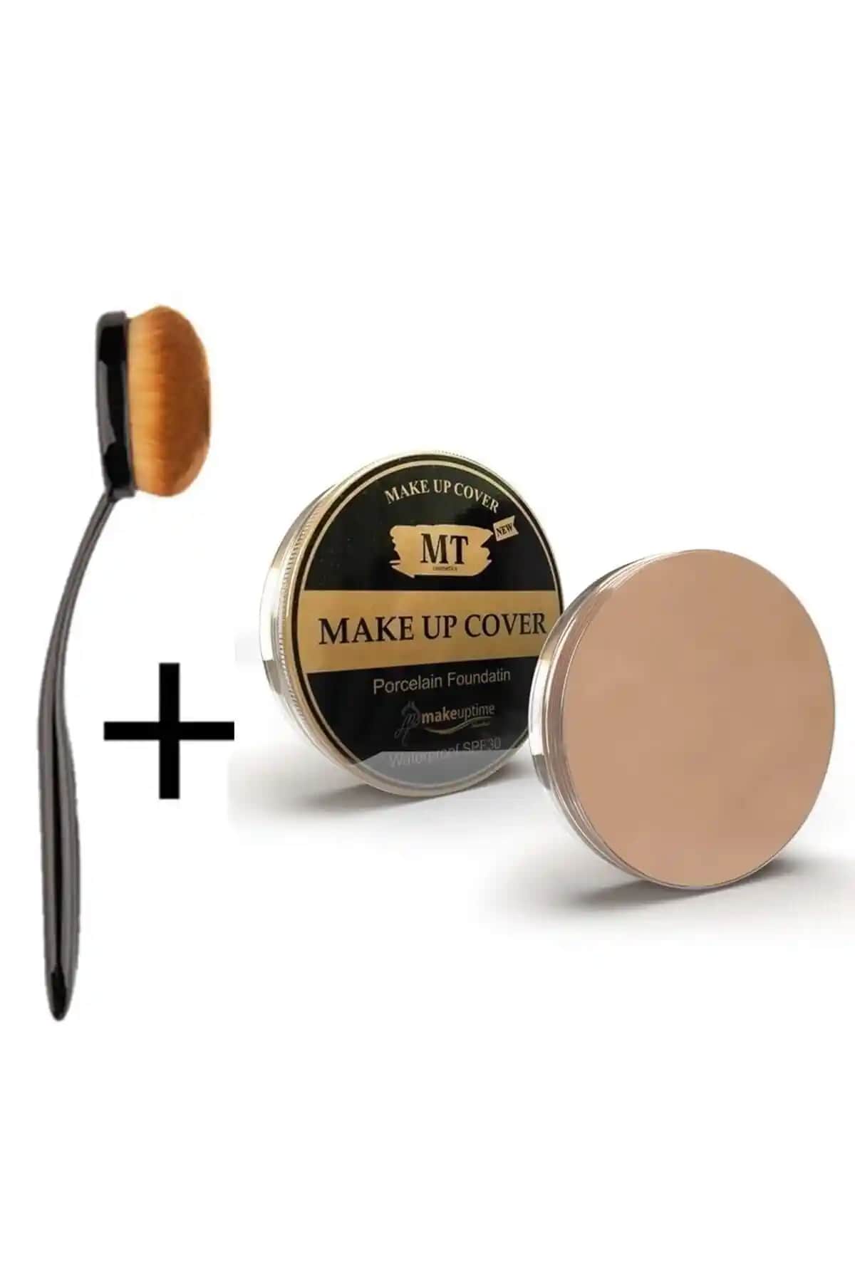 Makeuptime Cover Fondöten Kapatıcı Pata Krem 212 ve Bronz Ton Fırça ile Mükemmel Cilt Görünümü