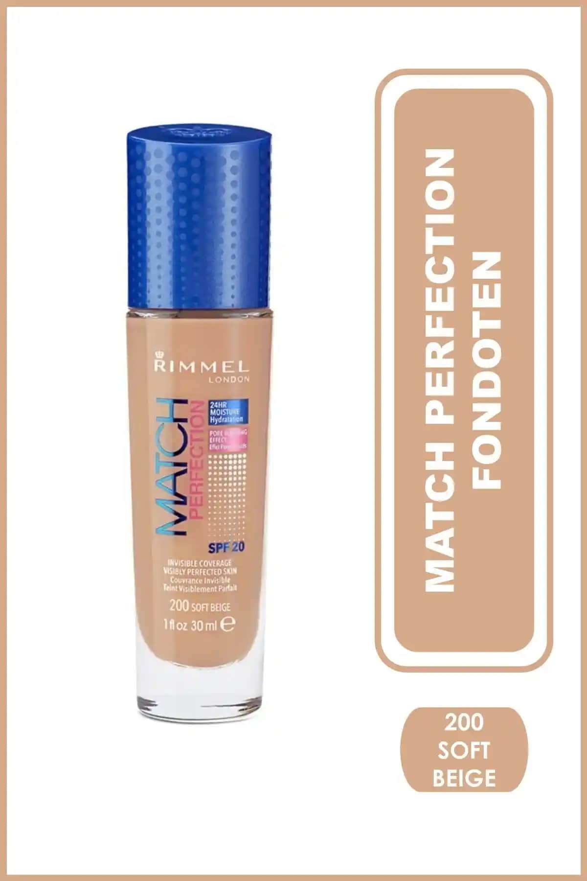 Match Perfection Fondöten Soft Beige 200 - Orta Kapatıcılık ve Doğal Görünüm Sağlar