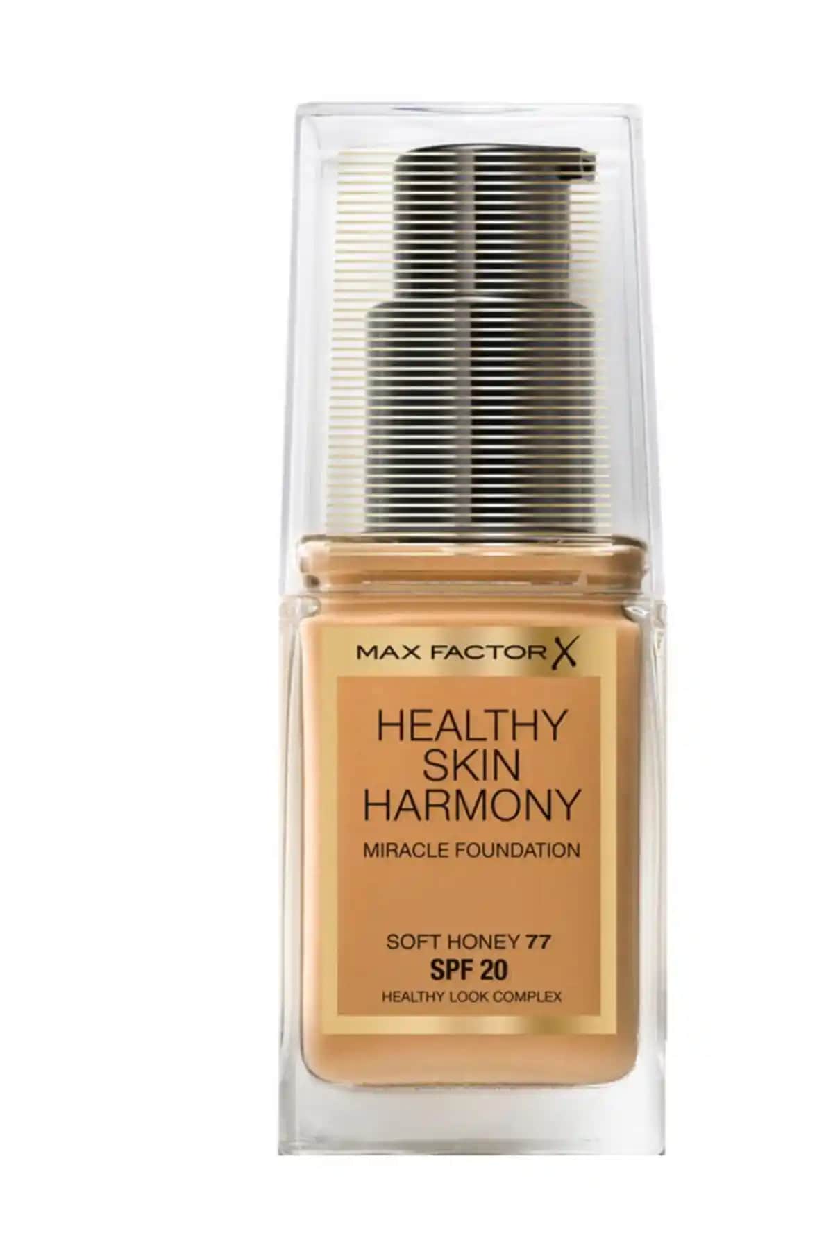 Max Factor Healthy Skin Harmony Miracle Fondöten Soft Honey 77 ile doğal ve uzun süreli makyaj deneyimi
