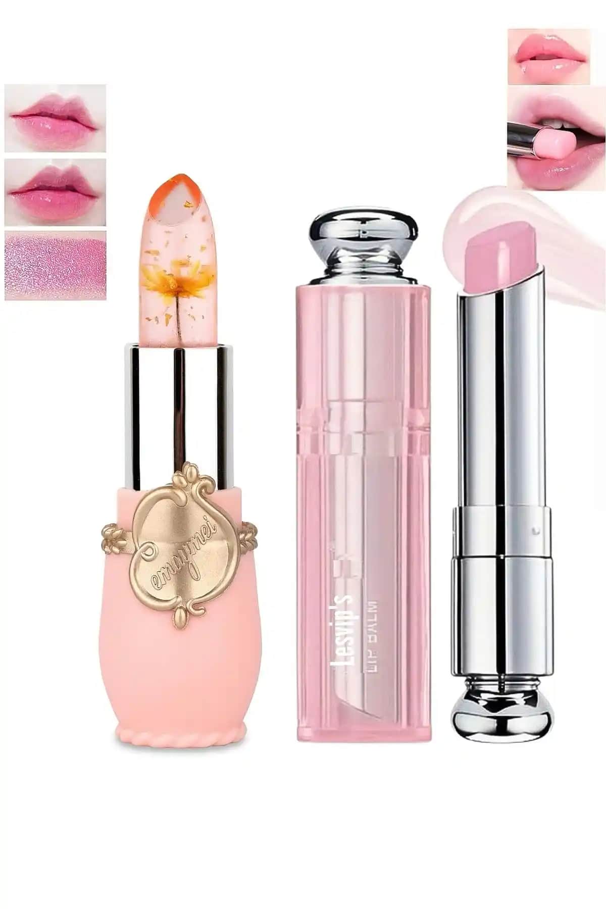 Lesvip Çiçekli Ruj ve Roesıa Aloe Vera Özlü Ruj Karşılaştırması