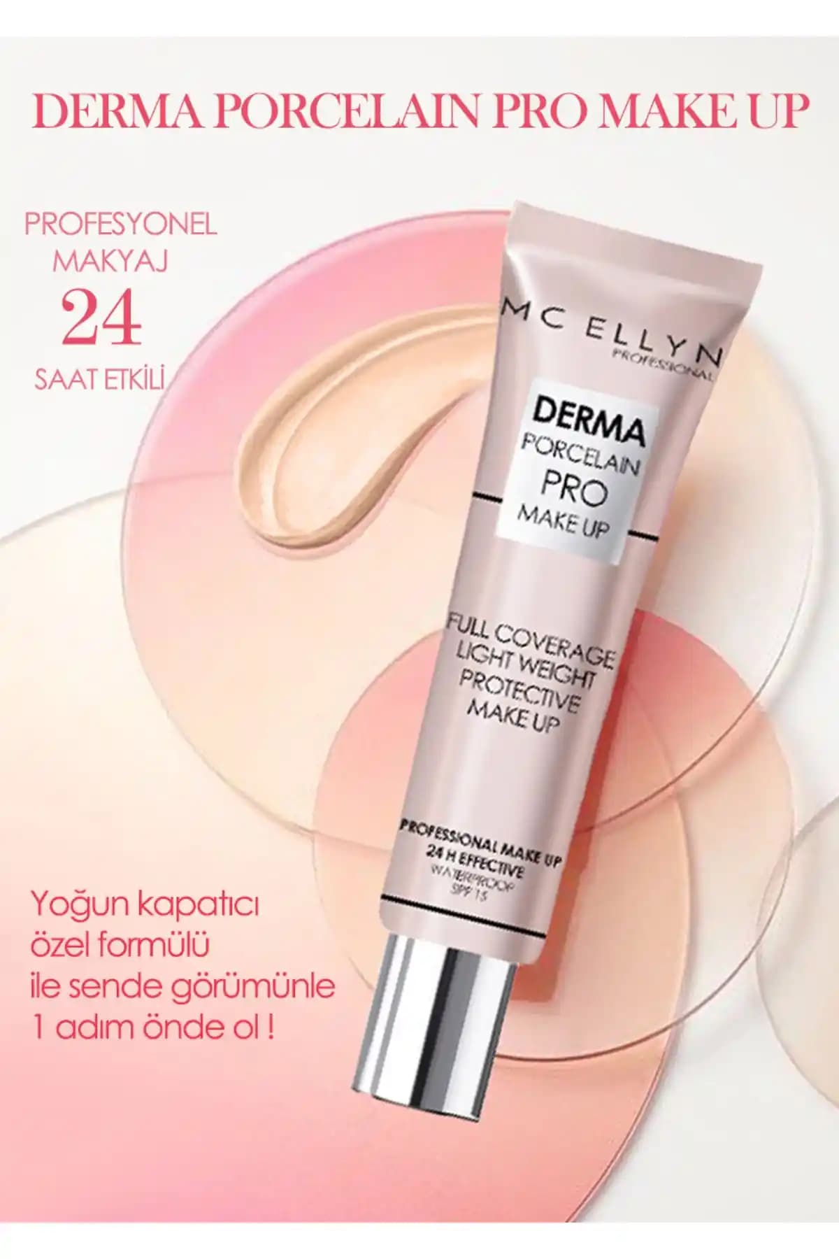 Mcellyn Derma Porcelain Pro Makyaj Fondöteni: Yüksek Kapatıcılık ve Mat Doğal Görünüm