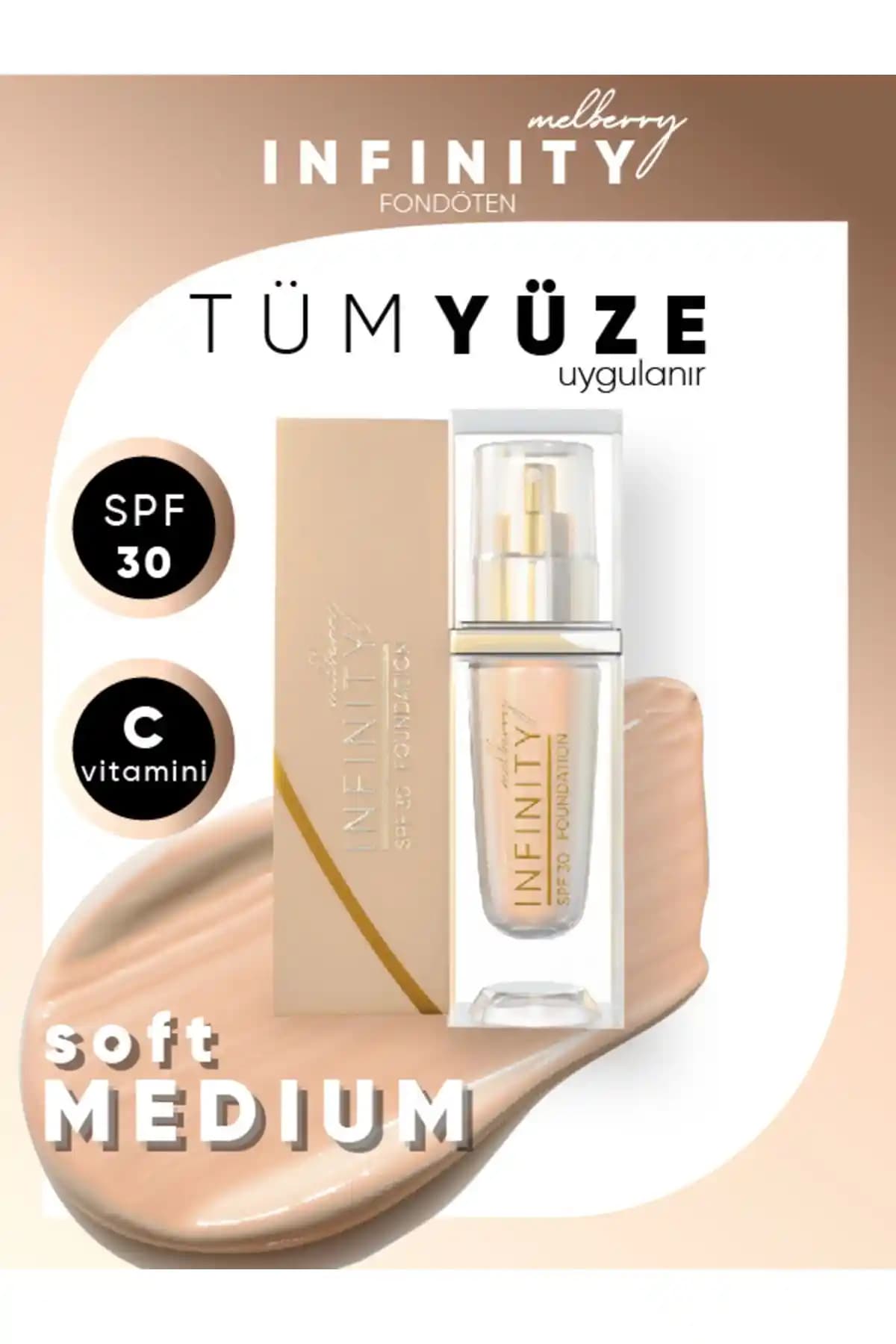 Melberry Infinity Fondöten Büyük Boy: Yüksek Kapatıcılık ve Uzun Süre Dayanıklı Makyaj Ürünü