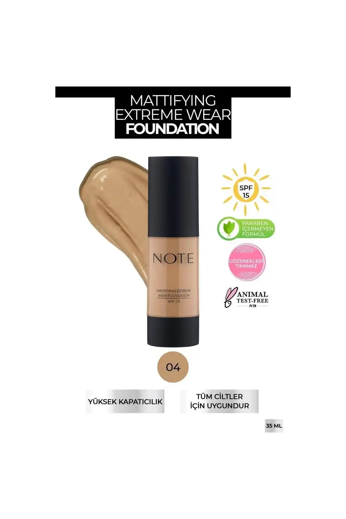 Note Cosmetics Mattifying Extreme Wear SPF 15 Fondöten ile Mat ve Kalıcı Cilt Görünümü